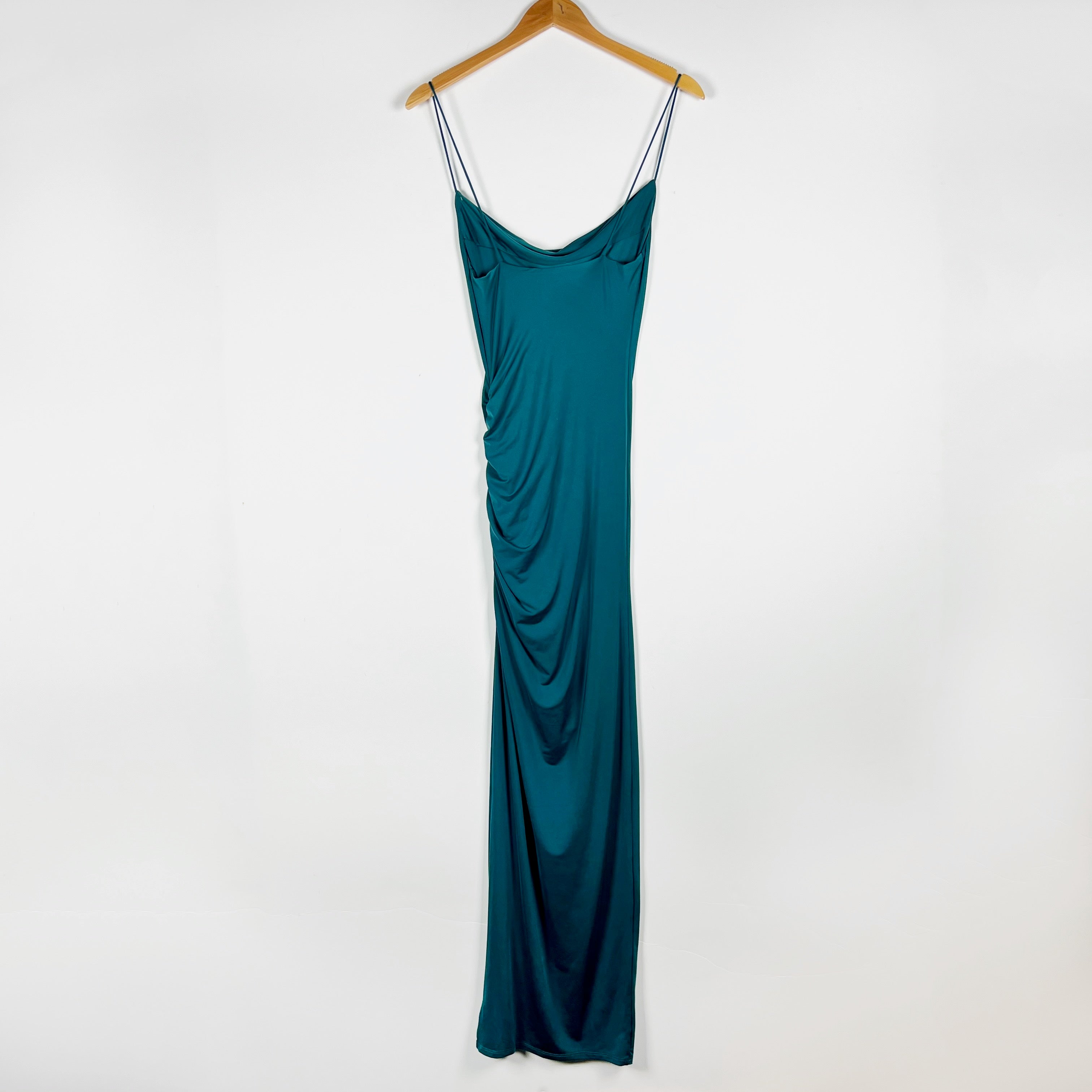NEW Lovers + Friends Odessa Jersey Knit Stretch Ruched Cowl Neck Maxi Dress XXS