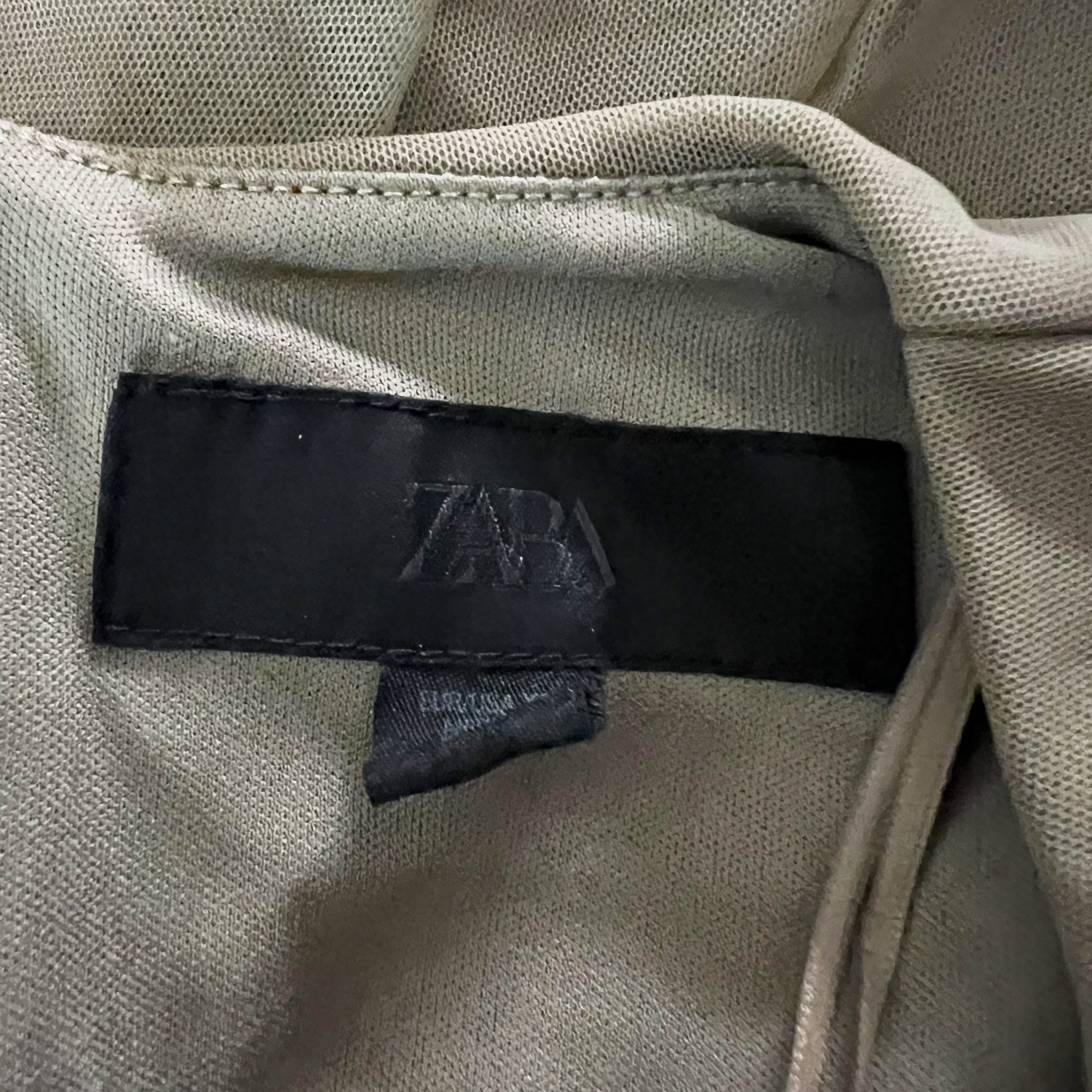 Zara Tulle Mesh Overlay Ruched Draped Sleeveless Scoop Neck Long Midi Dress XS