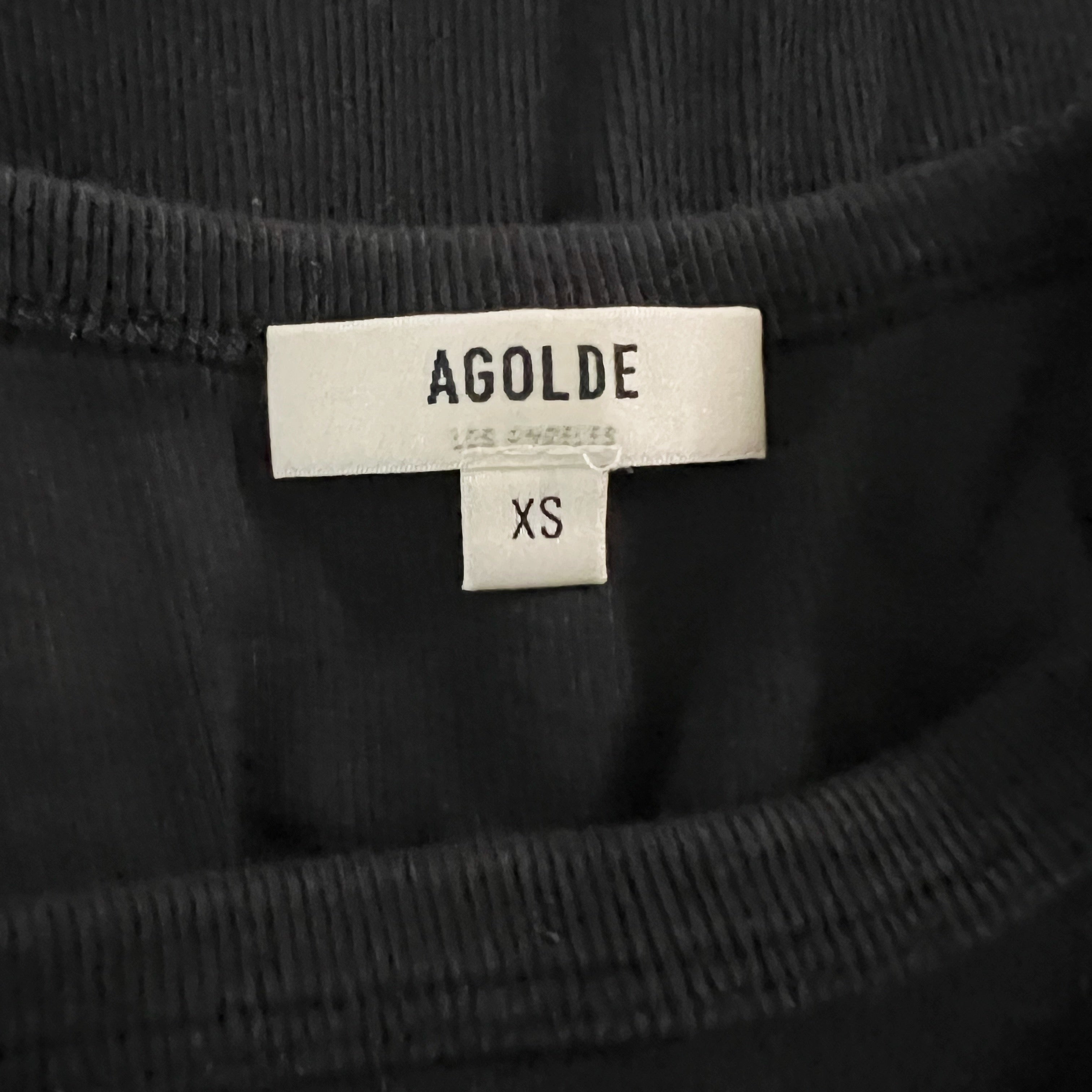 Agolde Women's Organic Cotton Ribbed Knit Stretch High Neck Sleeveless Tank Top