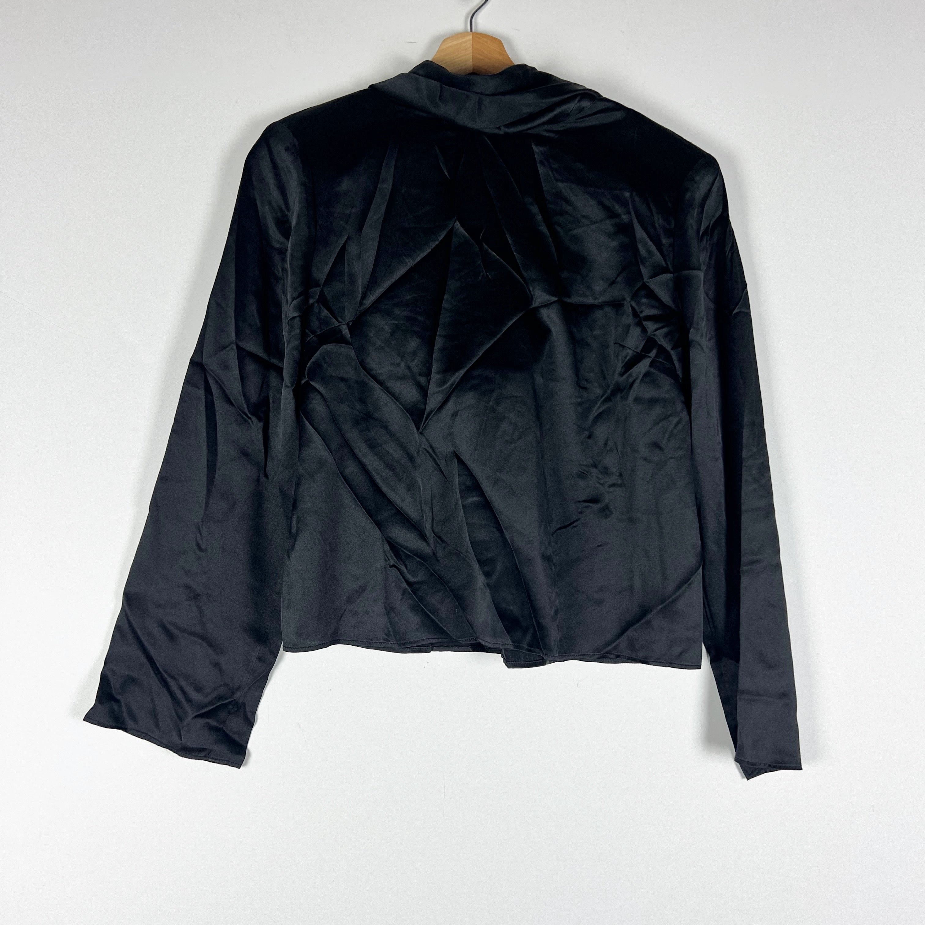 NEW Ann Taylor The Studio Collection Silk Satin Cowl Neck Long Sleeve Blouse Top