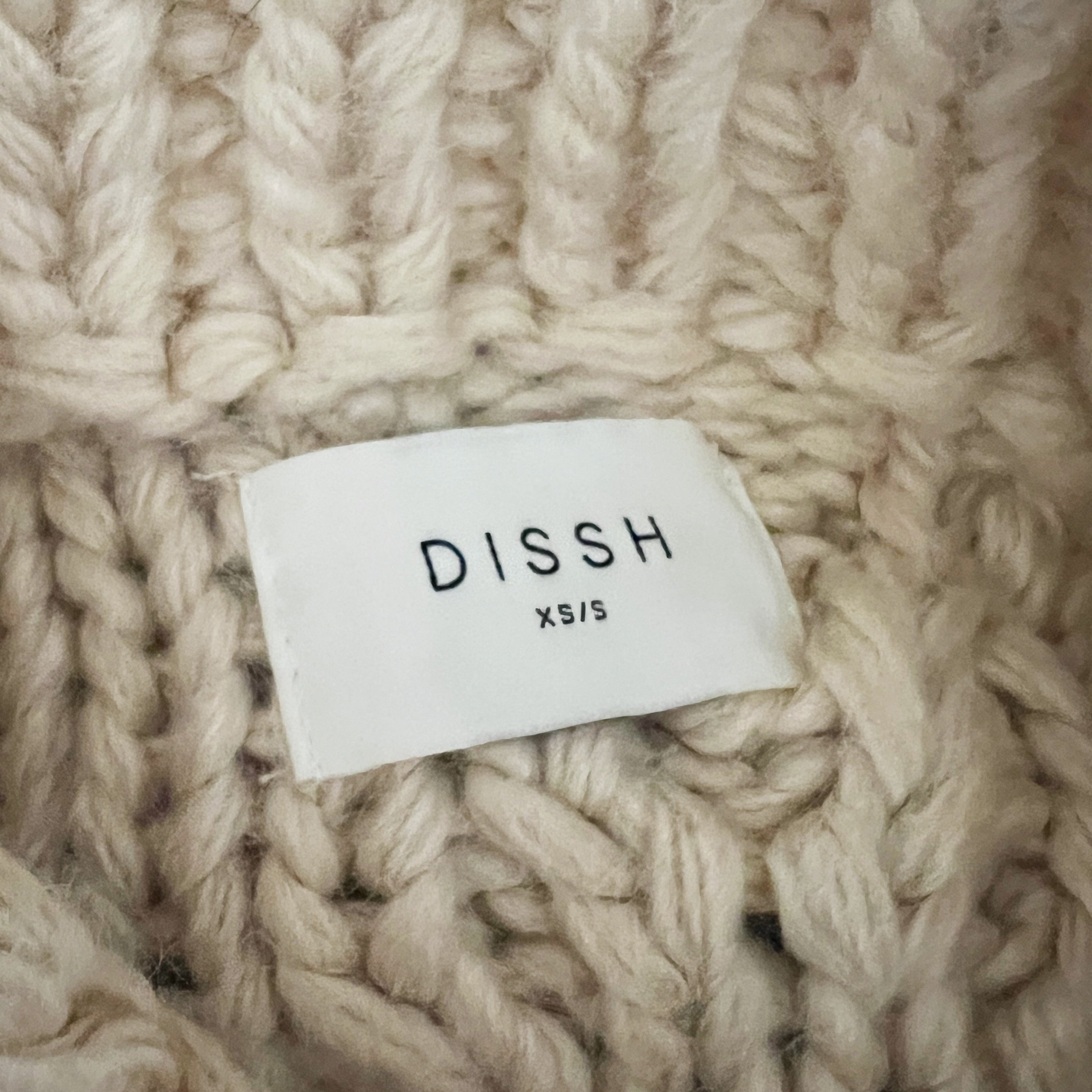 DISSH Ellis Oat Wool Blend Hand Cable Knit Crew Neck Pullover Jumper Sweater
