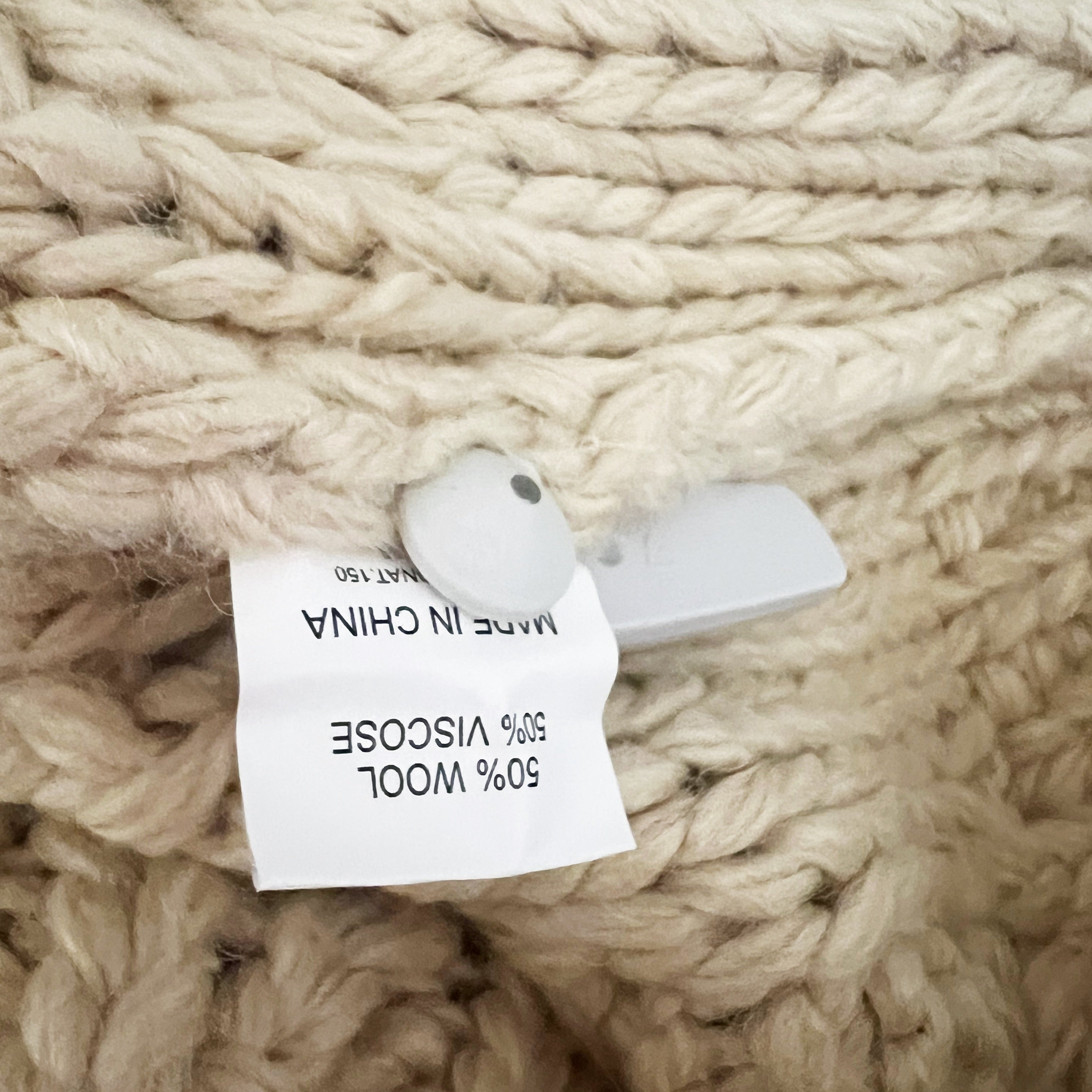 DISSH Ellis Oat Wool Blend Hand Cable Knit Crew Neck Pullover Jumper Sweater