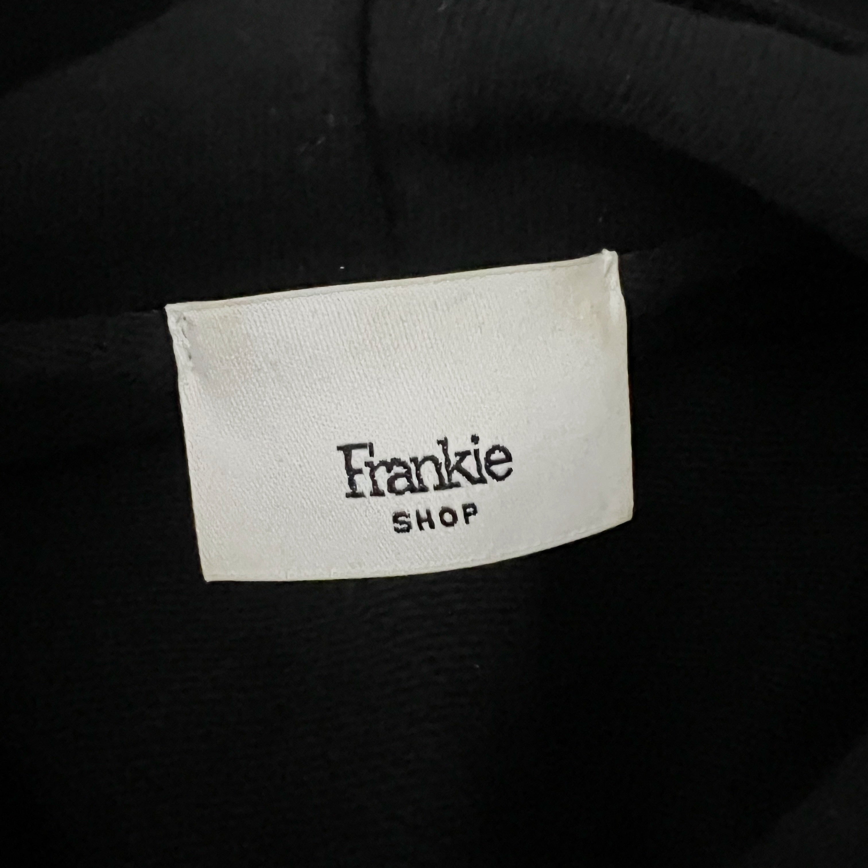 Frankie Shop Women's Cotton Terry Lined Full Zip Hooded Sweatshirt Jacket Black