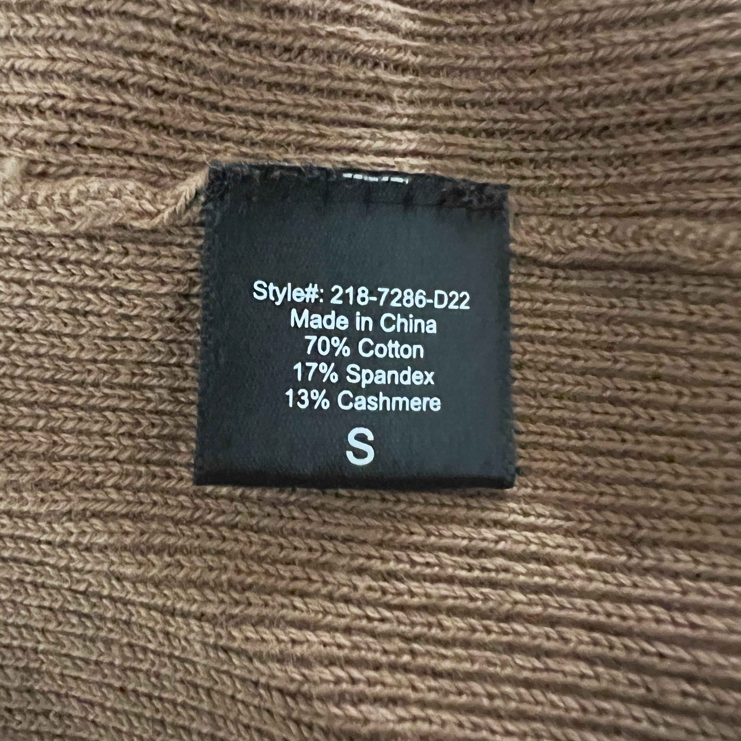 Jenni Kayne Cotton Cashmere Ribbed Knit Stretch Scoop Neck Sweater Dress Brown S