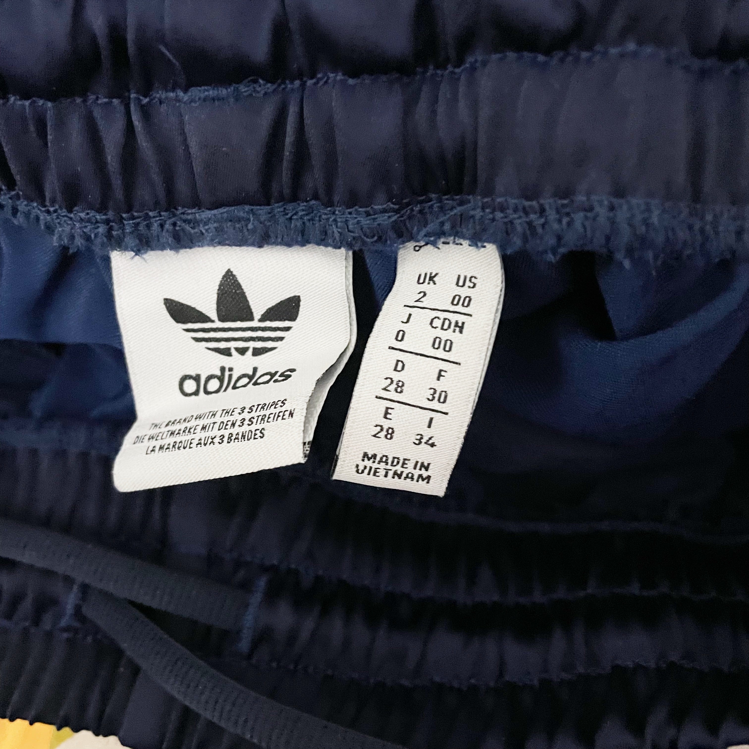 Adidas Women's Wide Leg Side Stripe Athletic Trousers Pants Navy Blue 00