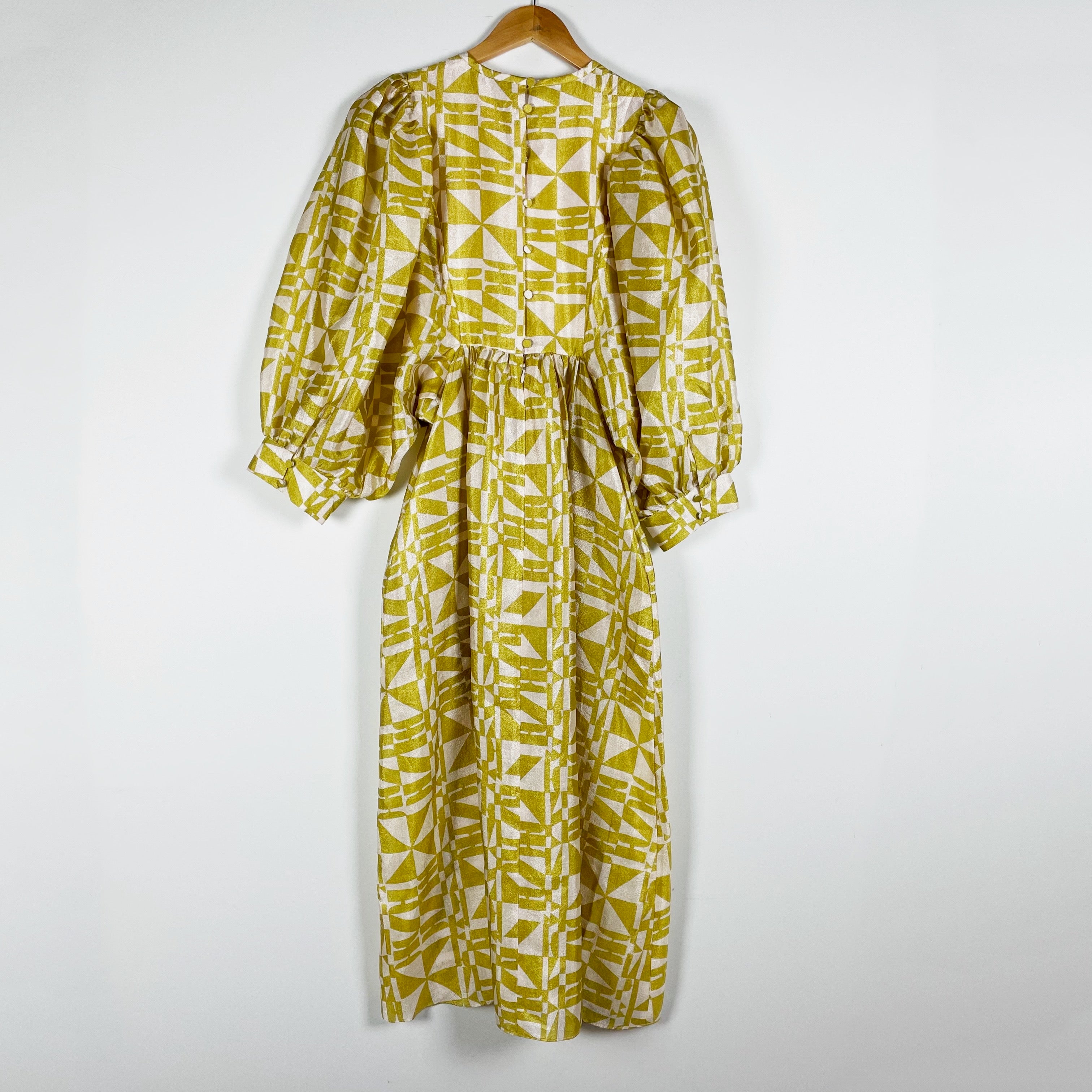 Baum Und Pferdgarten Atlanta Geometric Print Pattern Sheen Satin Midi Dress S