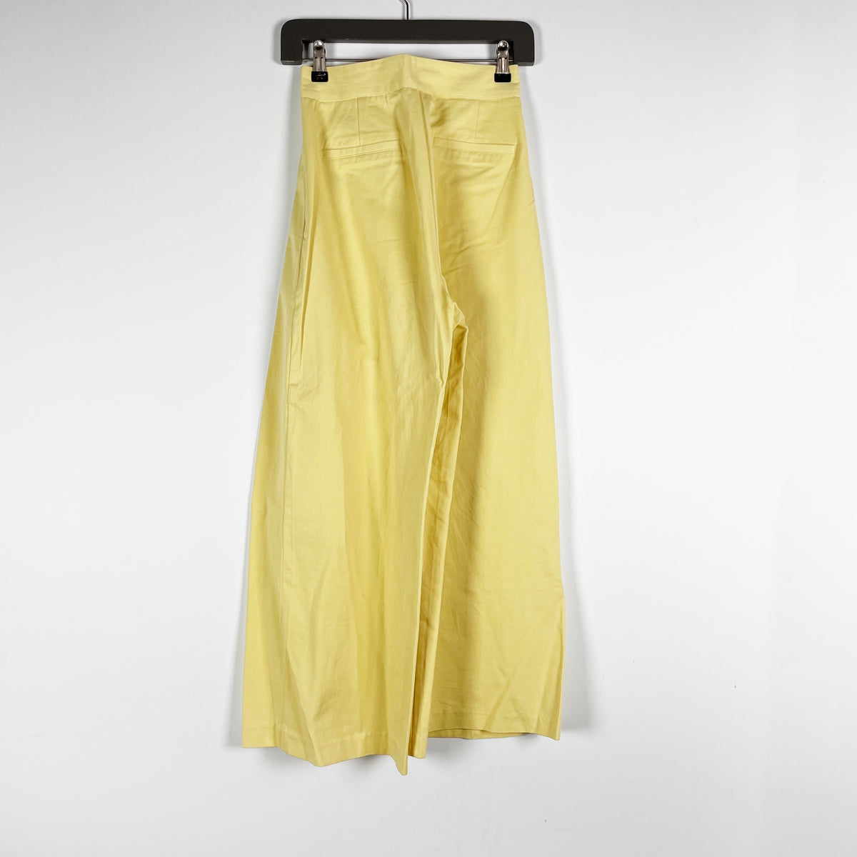 Simonett Cotton High Waisted Wide Leg Pleated Trouser Pants Butter Yellow XS