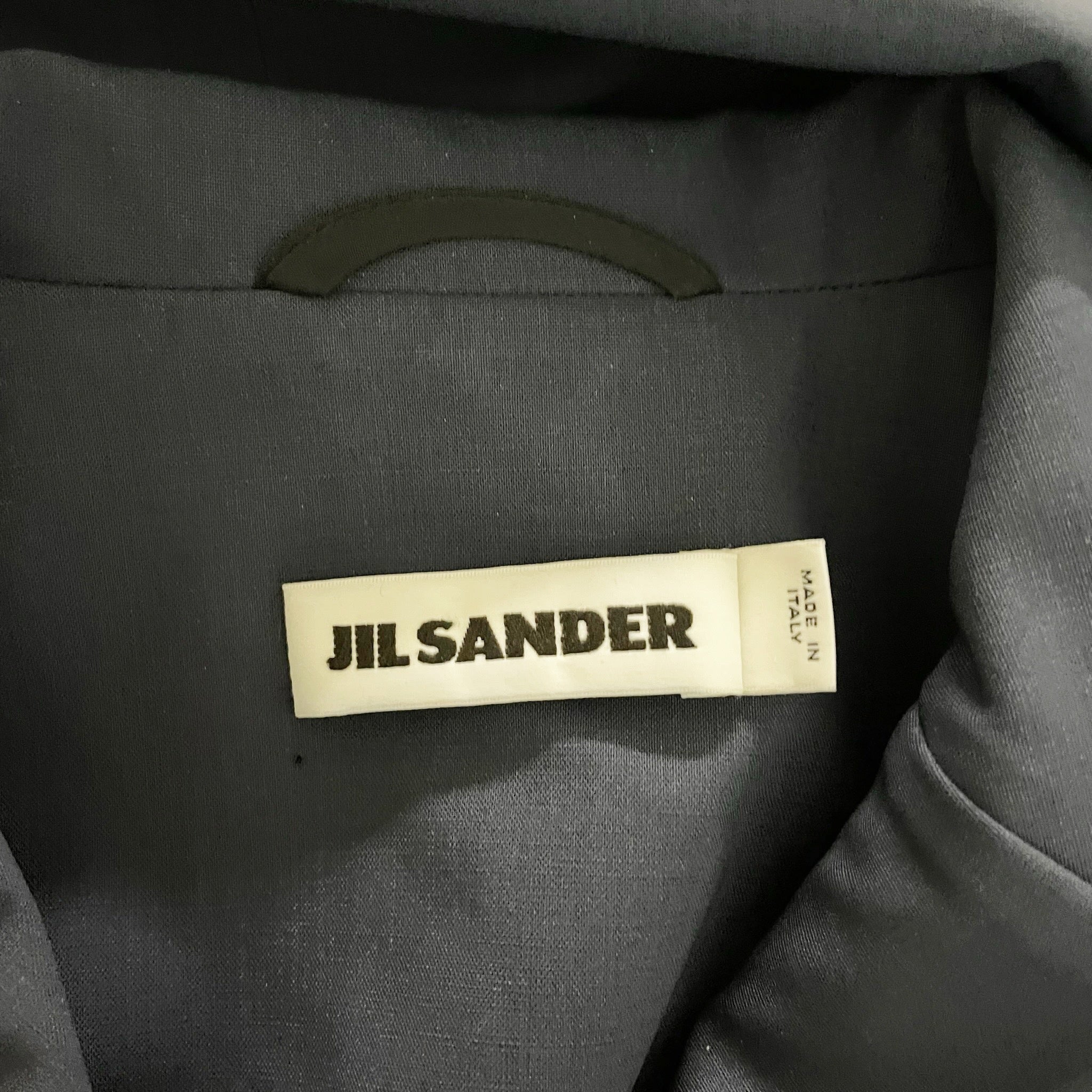 Jil Sander Wool Blend Stretch Three Button Lightweight Collared Blazer Jacket