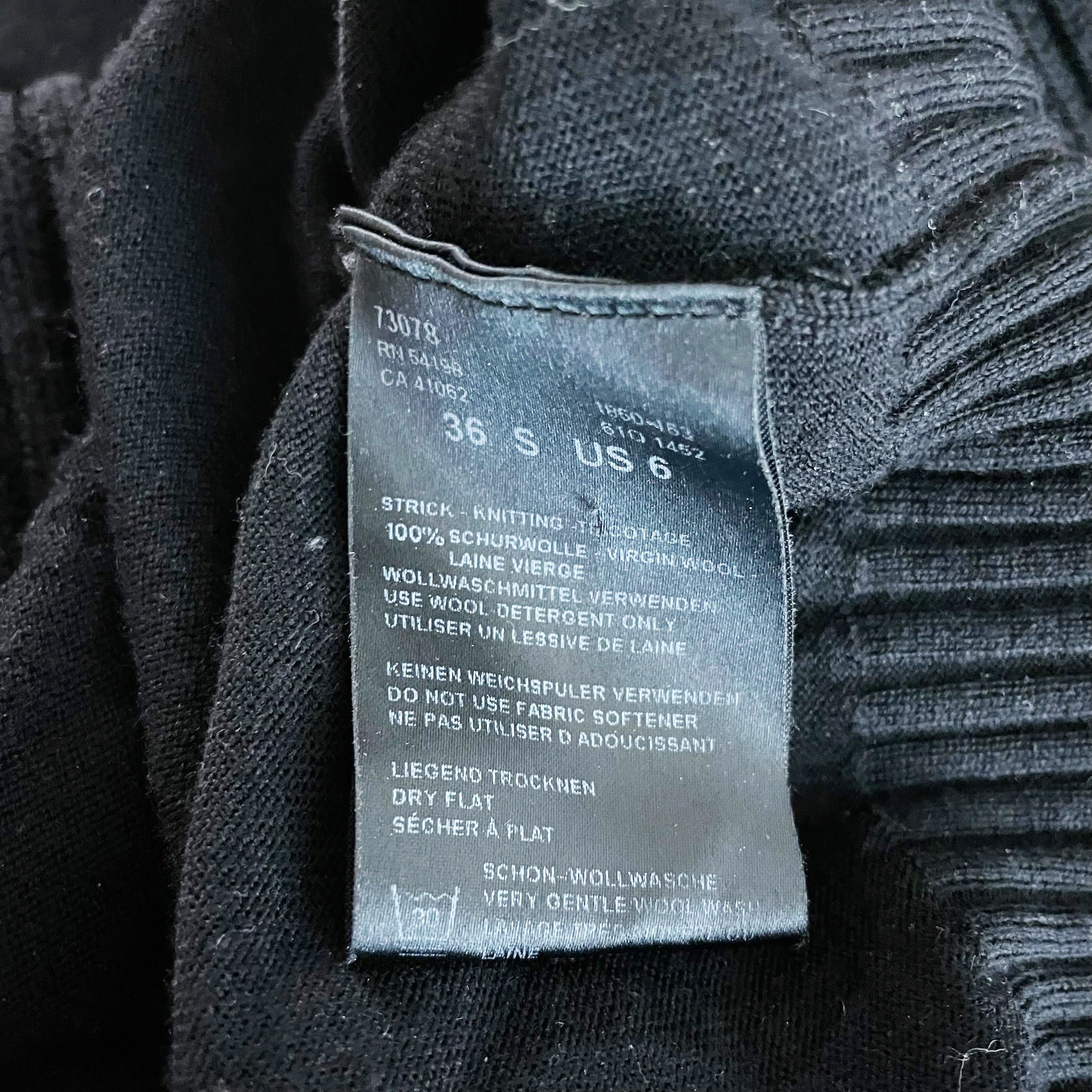 Bogner Women's Wool Knit Stretch Zipper Foldover Turtleneck Neck Sweater Black 6