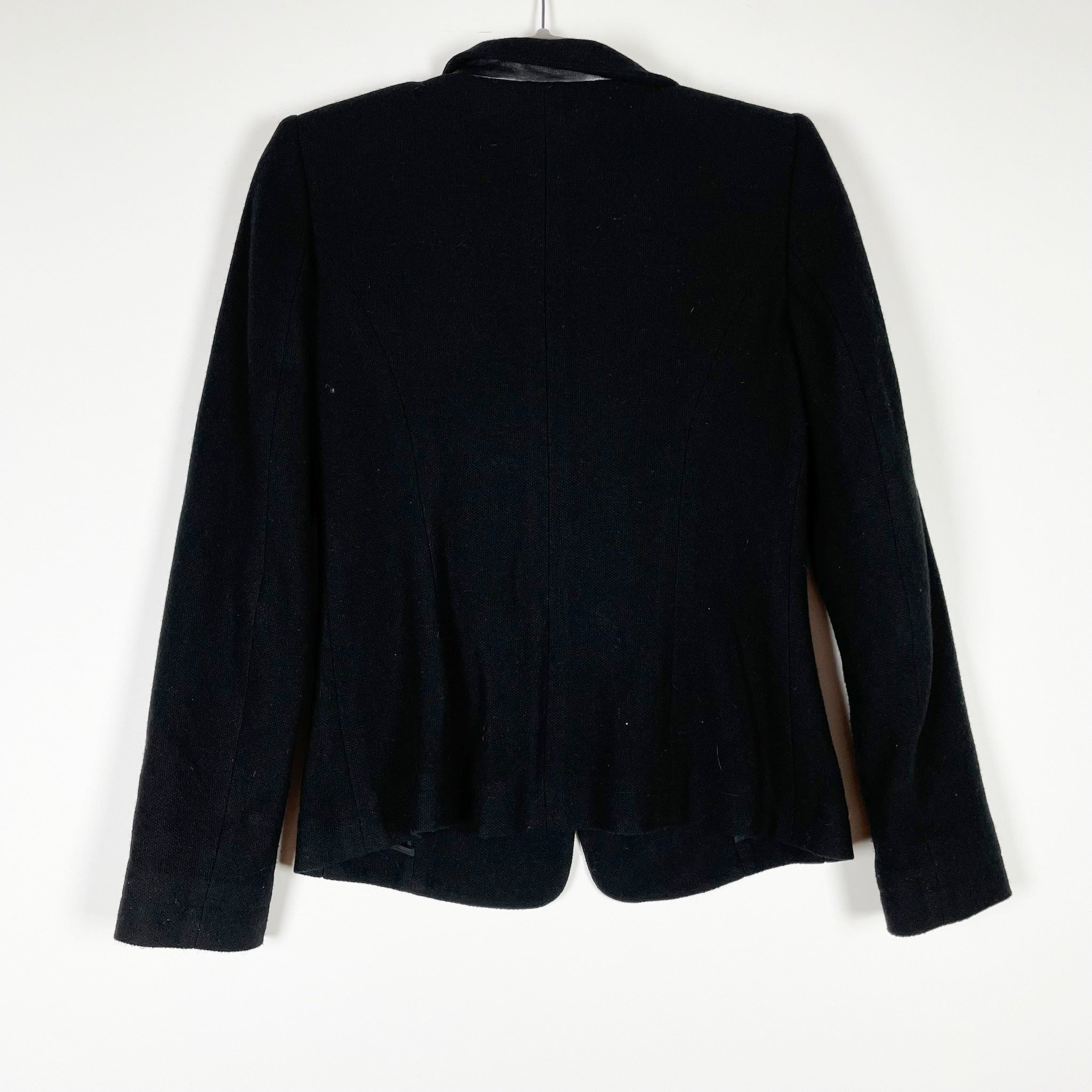 Barbara Lohmann Women's 100% Cashmere Woven Two Button Blazer Jacket Black Small