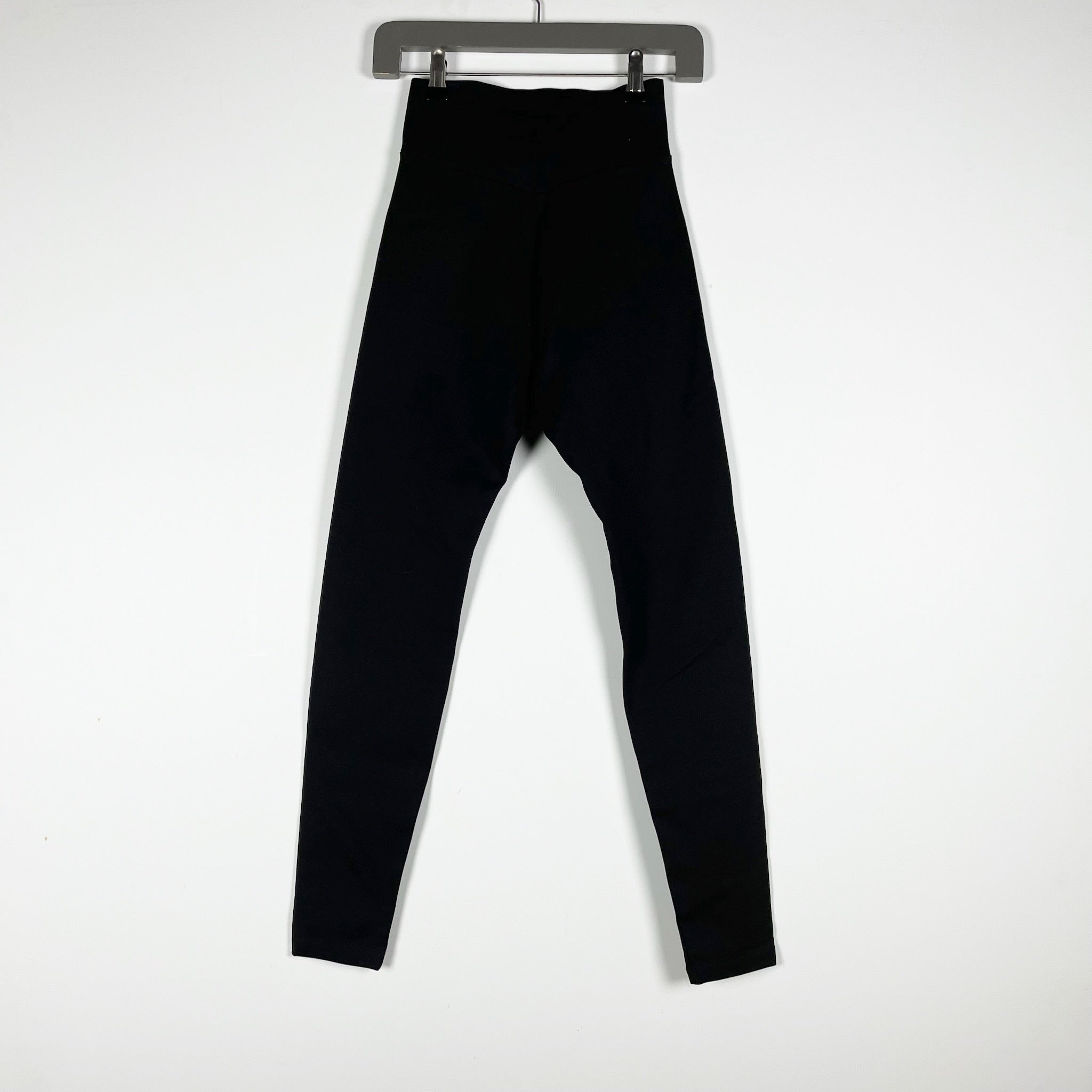 NEW Zara High Rise Stretch Knit Cross Wrap Waist Band Leggings Pants Black XS