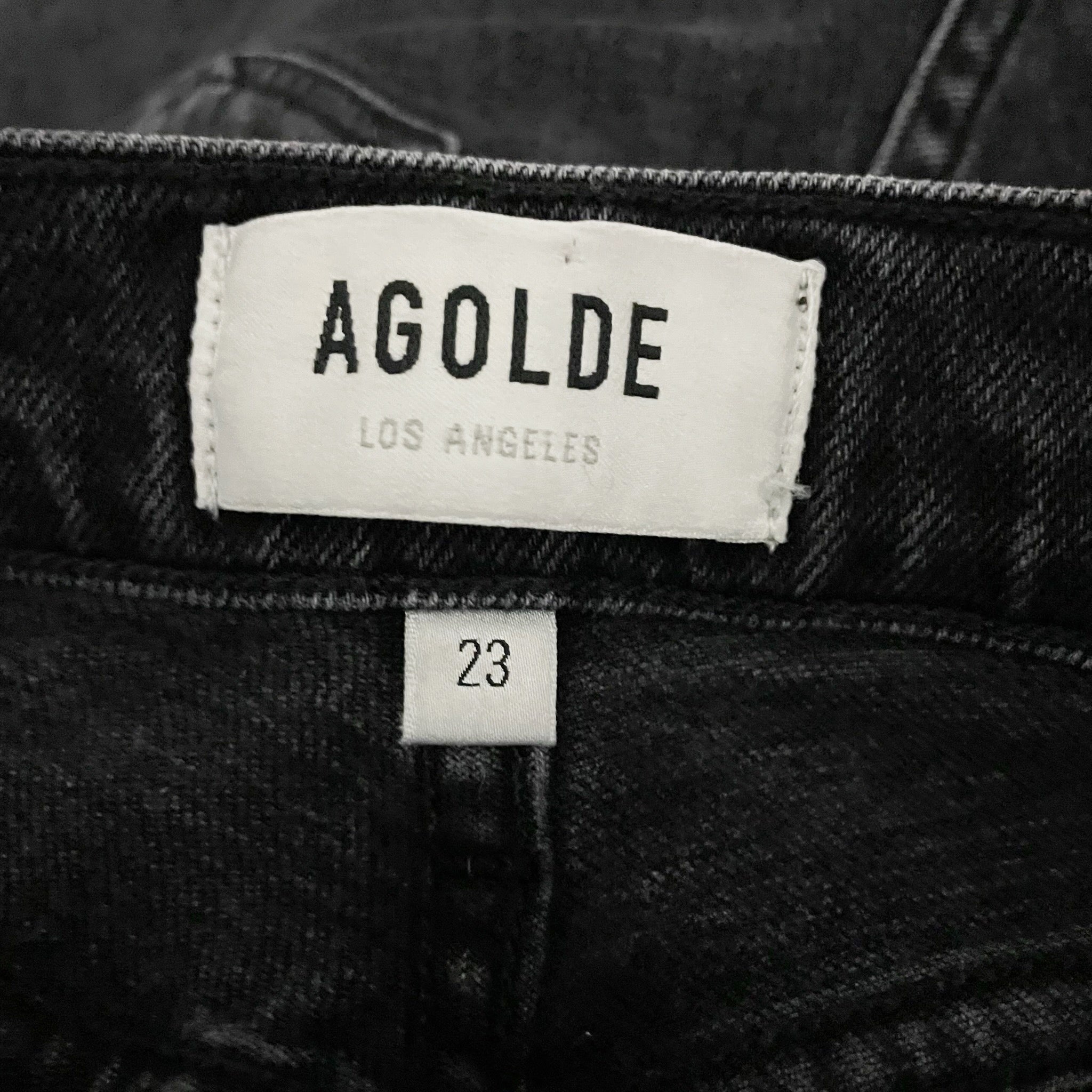 Agolde Denim Women's Nico High Rise Slim Fit Jeans in Virtue Black Wash 23