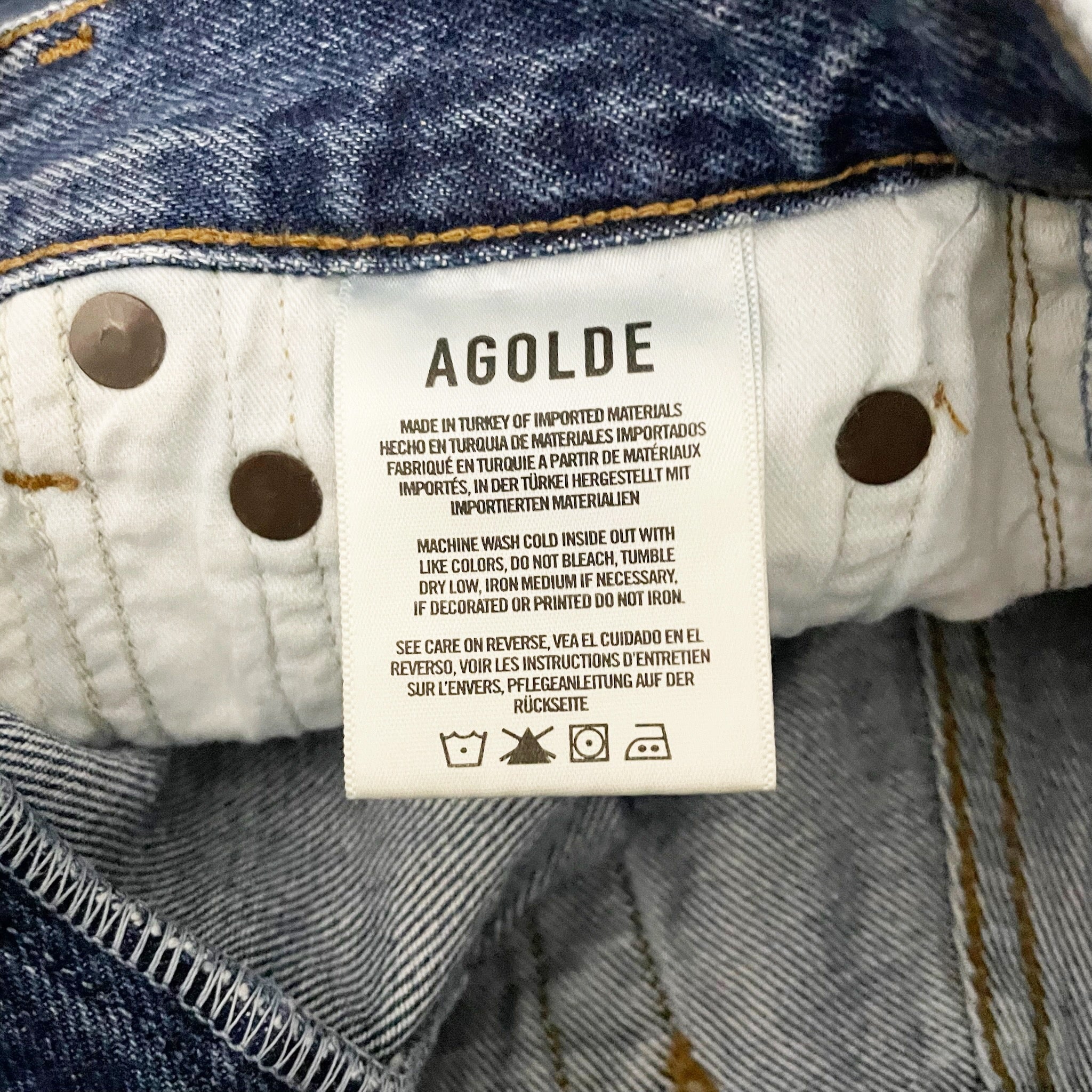 Agolde Parker Vintage Cut Off Cotton Denim Distressed Jean Short Lowkey Wash 23