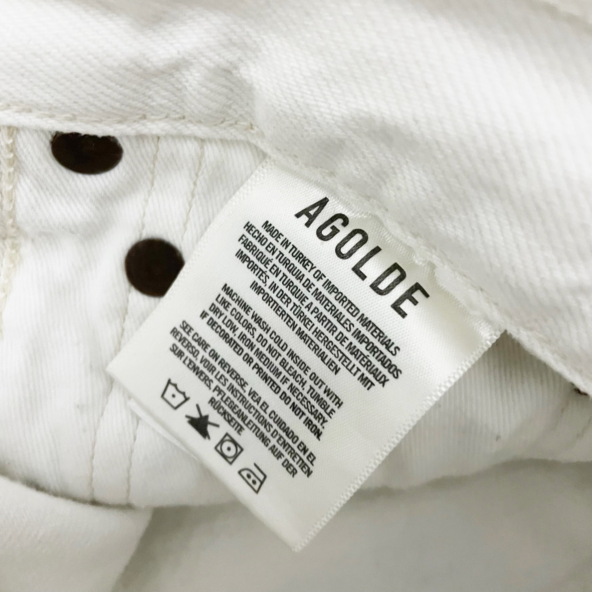 Agolde Denim Parker Vintage Cut Off Short Cotton Denim Jean Shorts Tissue White