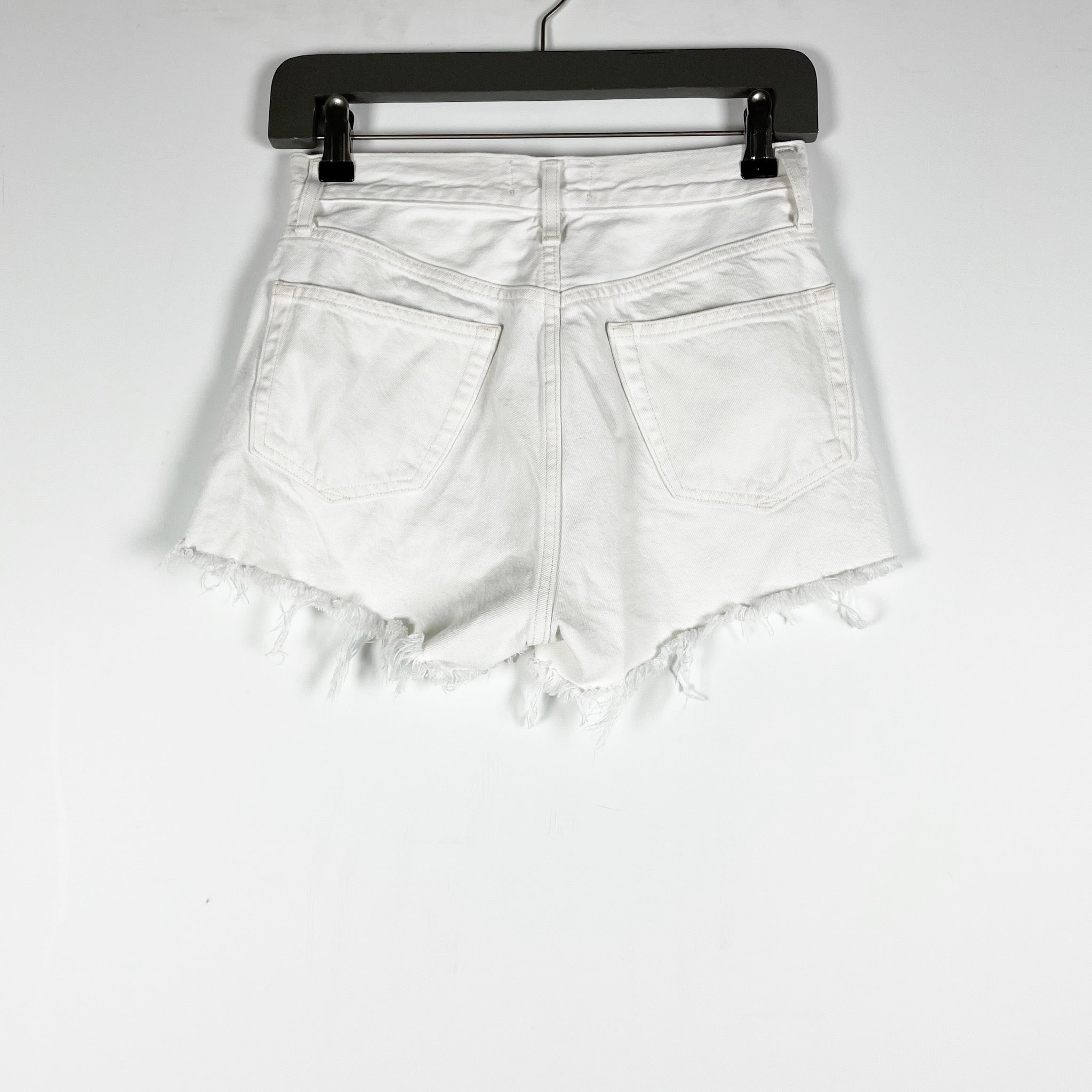 Agolde Denim Parker Vintage Cut Off Short Cotton Denim Jean Shorts Tissue White