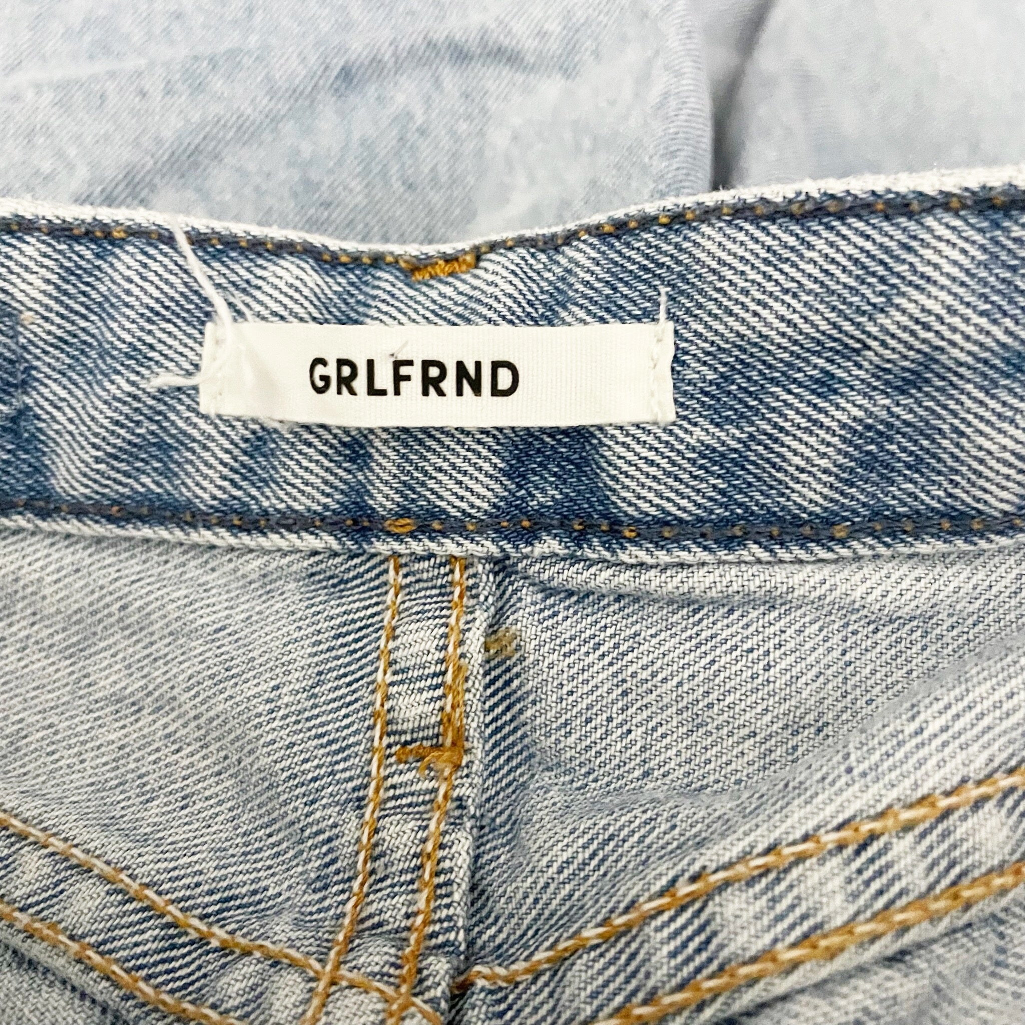 GRLFRND SHR Super High Rise Helena Cotton Straight Leg Ankle Crop Denim Jeans 24