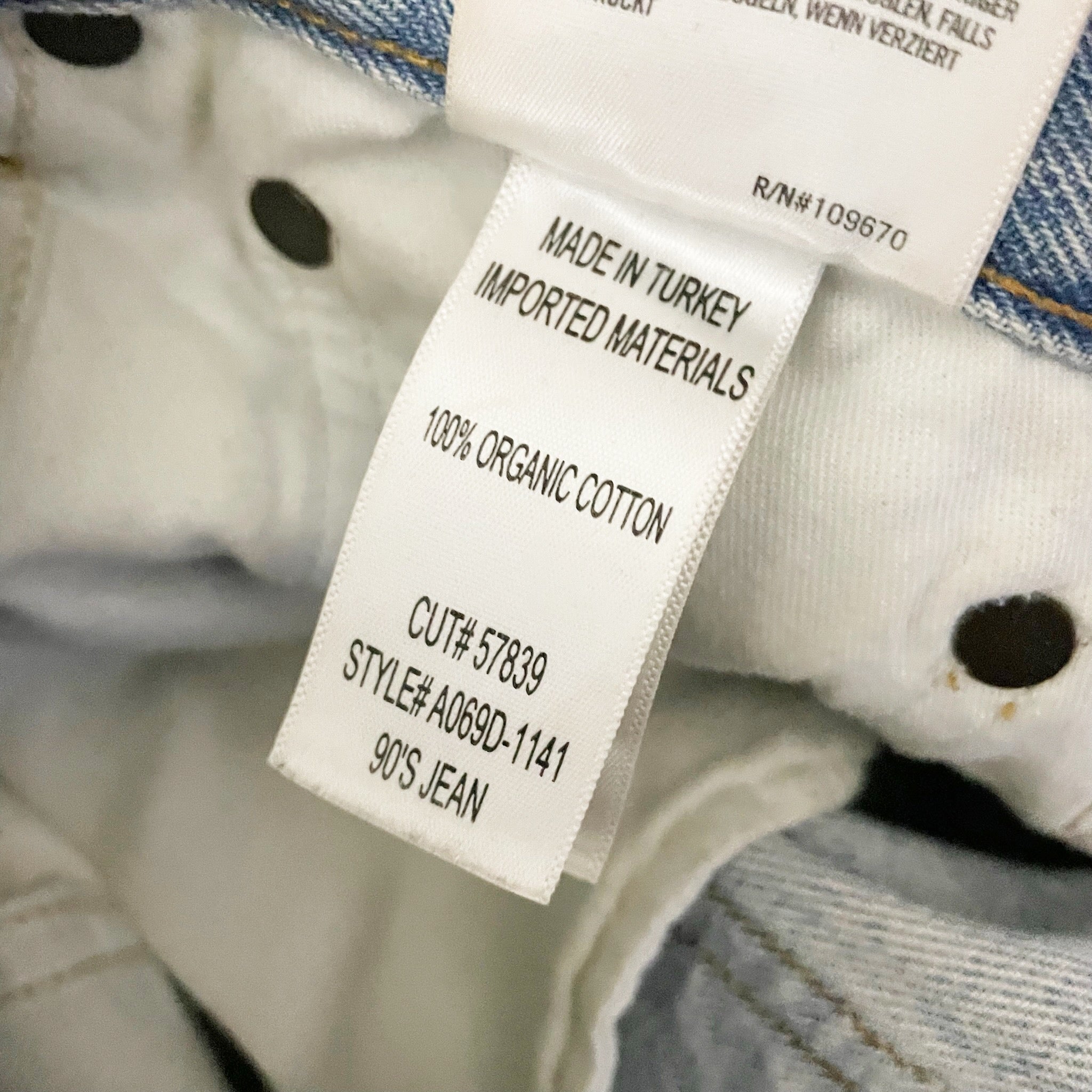 Agolde Women's 90's Straight Leg Fit Organic Cotton Denim Jeans Snapshot Wash 27