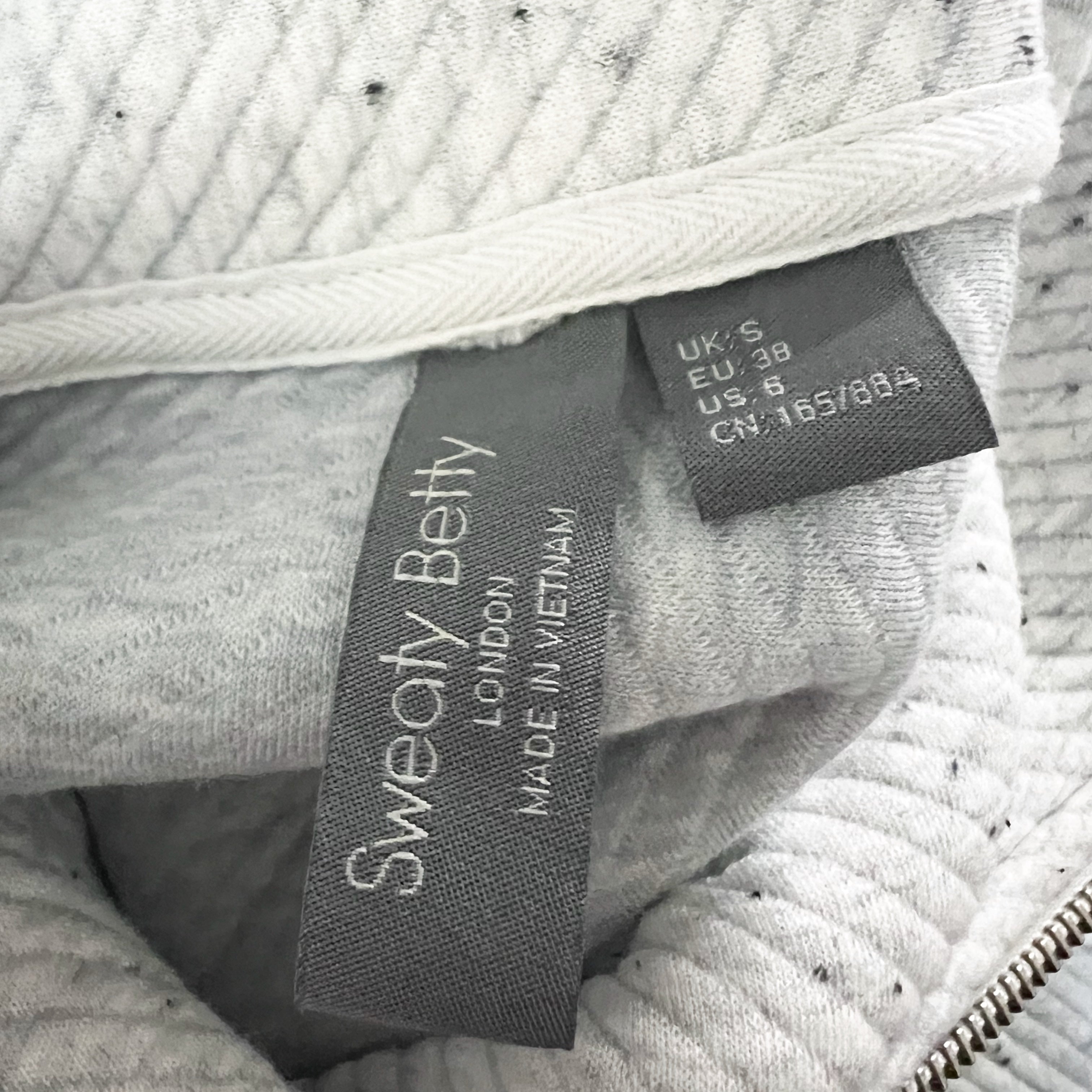 Sweaty Betty Radiant Half Zip Ribbed Knit Stretch Quarter Zip Sweater Gray 6
