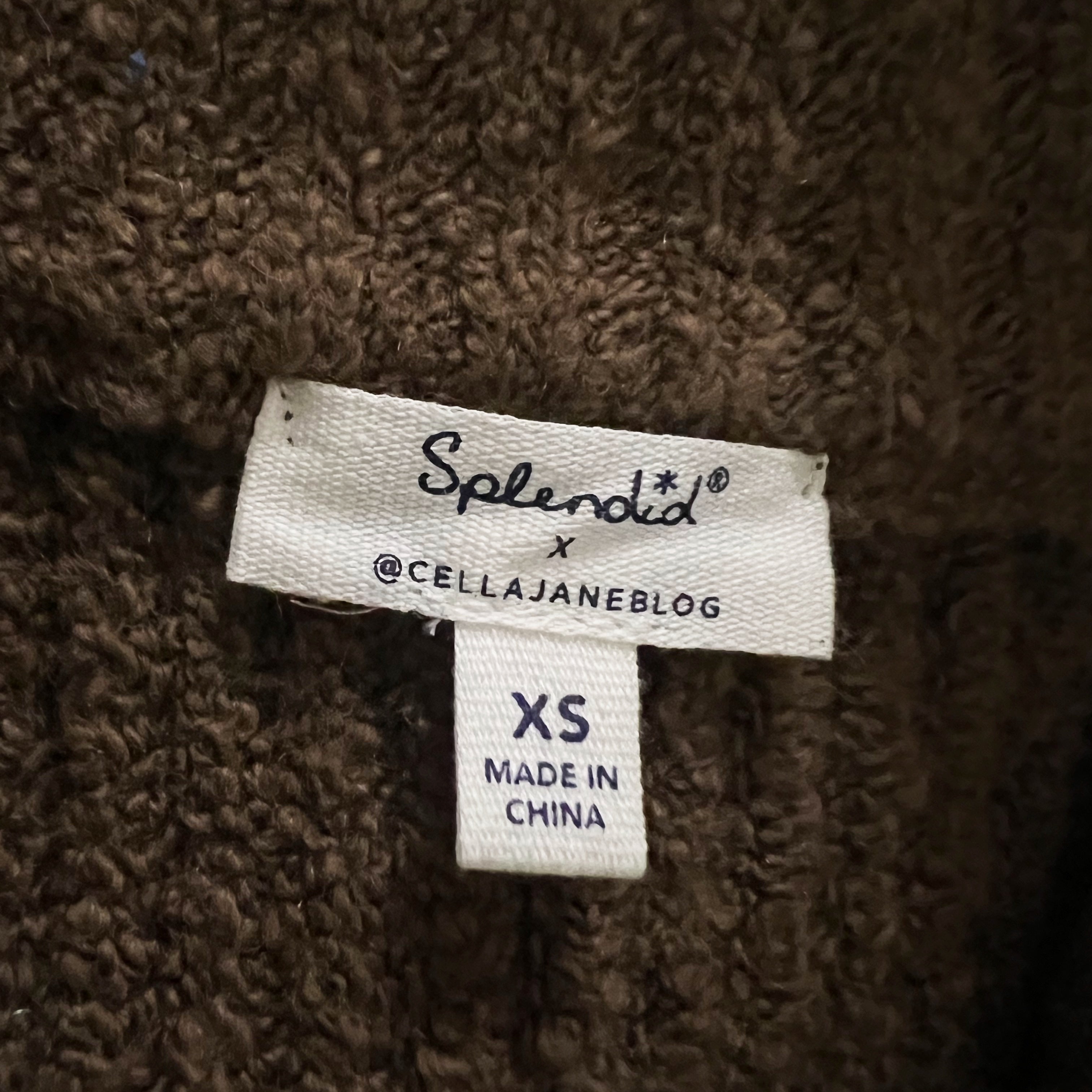 Splendid Cella Jane Blog Quarter Zip Fuzzy Knit Stretch Pullover Sweater Truffle