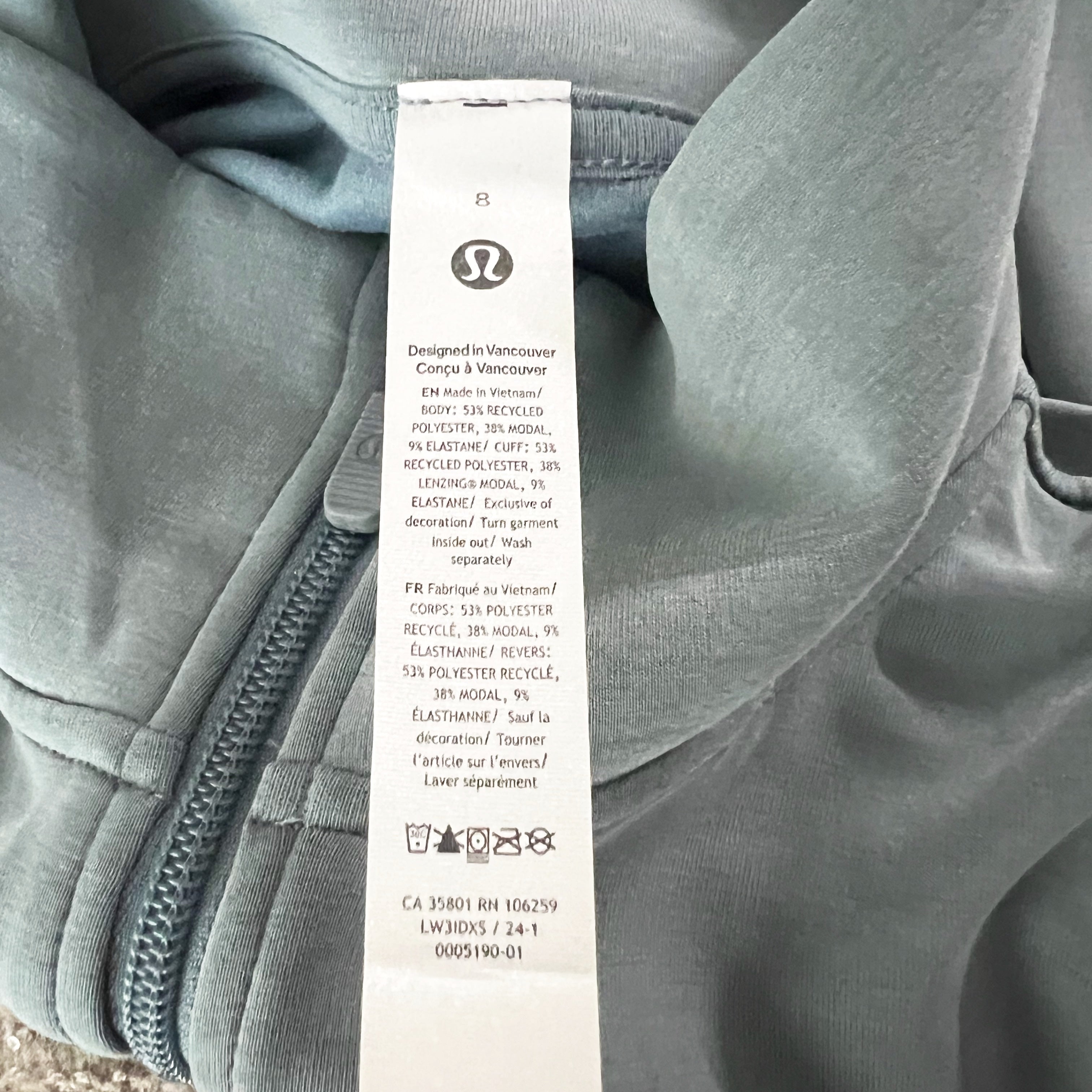 Lululemon Women's Brushed Softstreme Half Zip Pullover Sweater Green Jasper 8