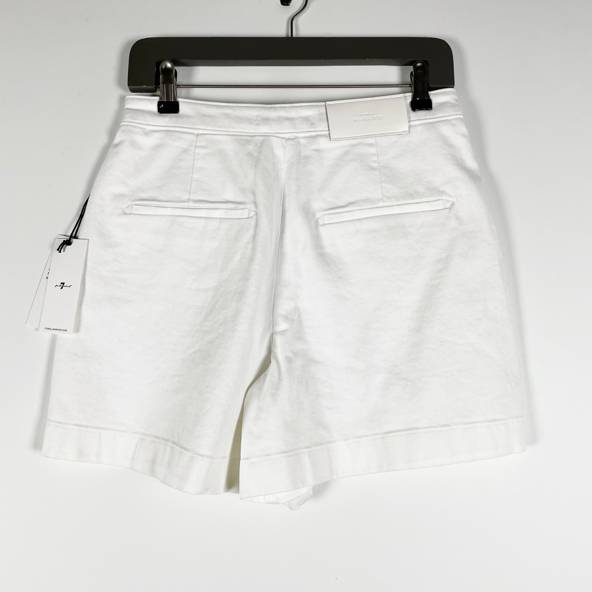 NEW 7 For All Mankind Marina Cotton Stretch Denim Sailboat High Rise Shorts Salt