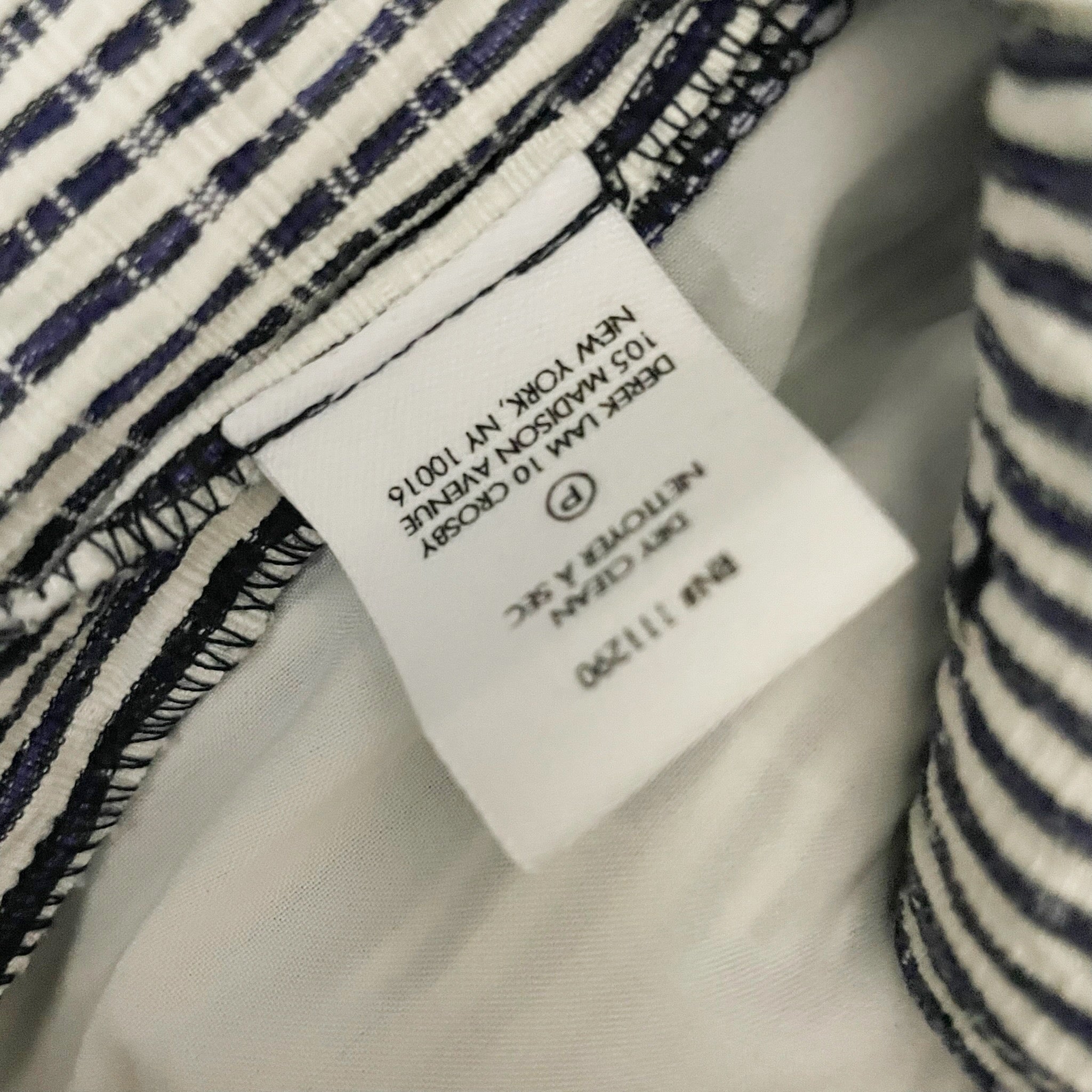 Derek Lam 10 Crosby Robertson Sailor Cotton Stretch Seersucker High Rise Shorts