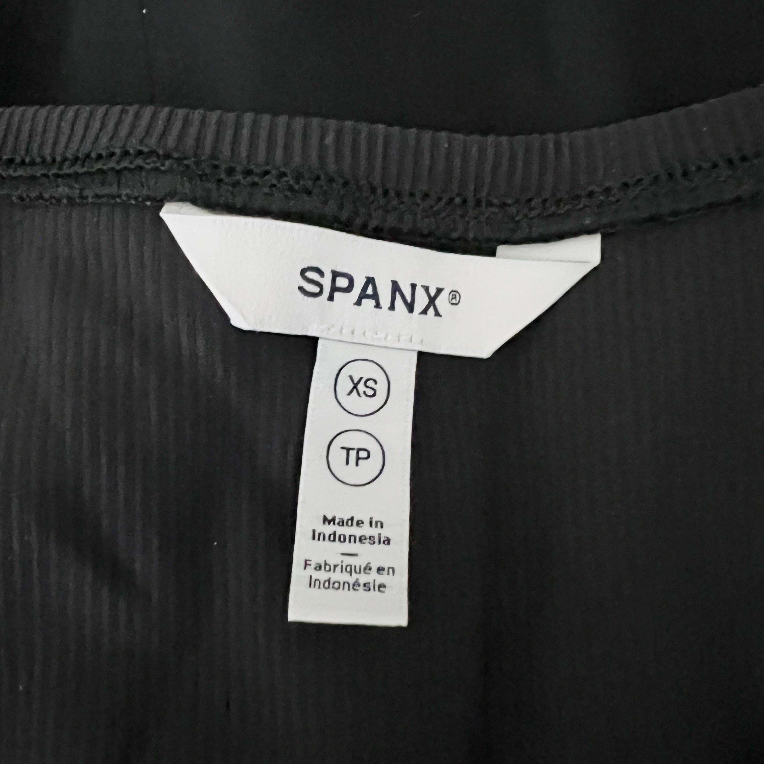 Spanx Casual Fridays Ribbed Scoop Neck Multi Cargo Pocket Maxi Dress Black XS