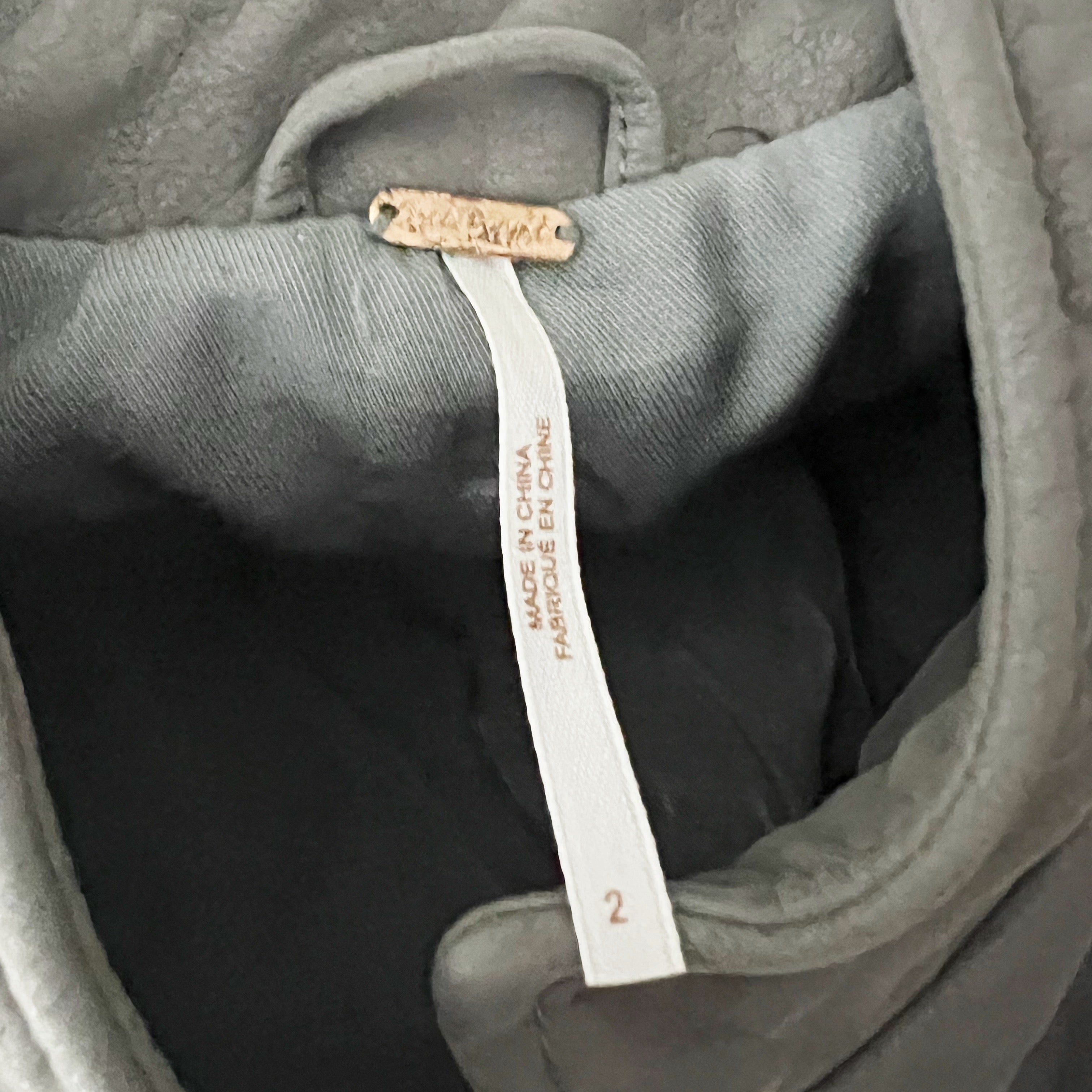 Free People Cool & Clean Faux Vegan Suede Leather Full Zip Moto Jacket Gray 2