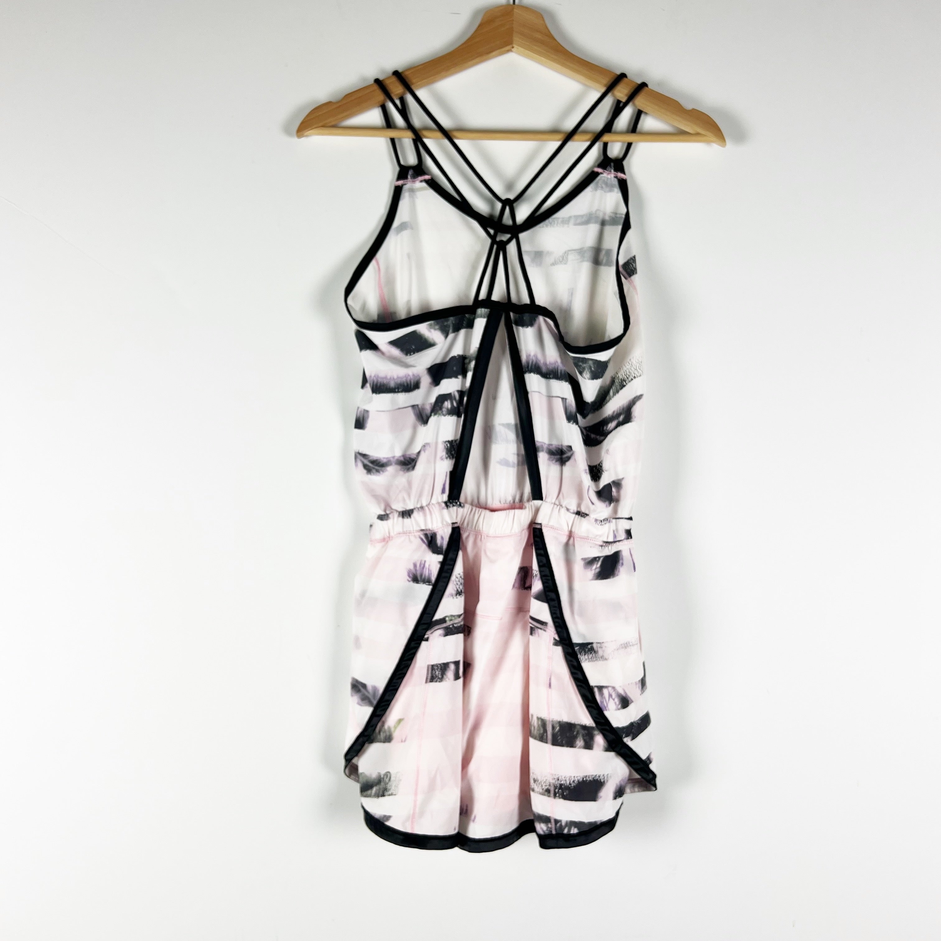 Lululemon Sweaty Or Not Runsie Mini Romper Sunset Stripe Blush Quartz Multi 4