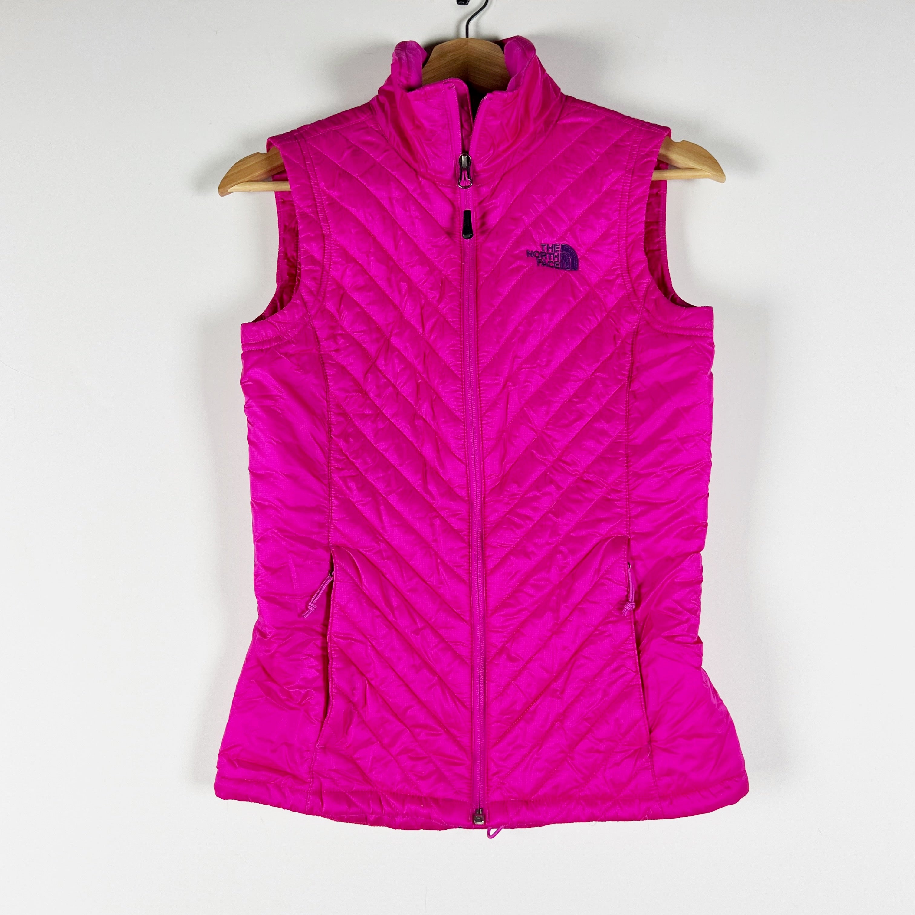 The North Face Women's Quilted Insulated Sleeveless Full Zip Vest Jacket Pink XS