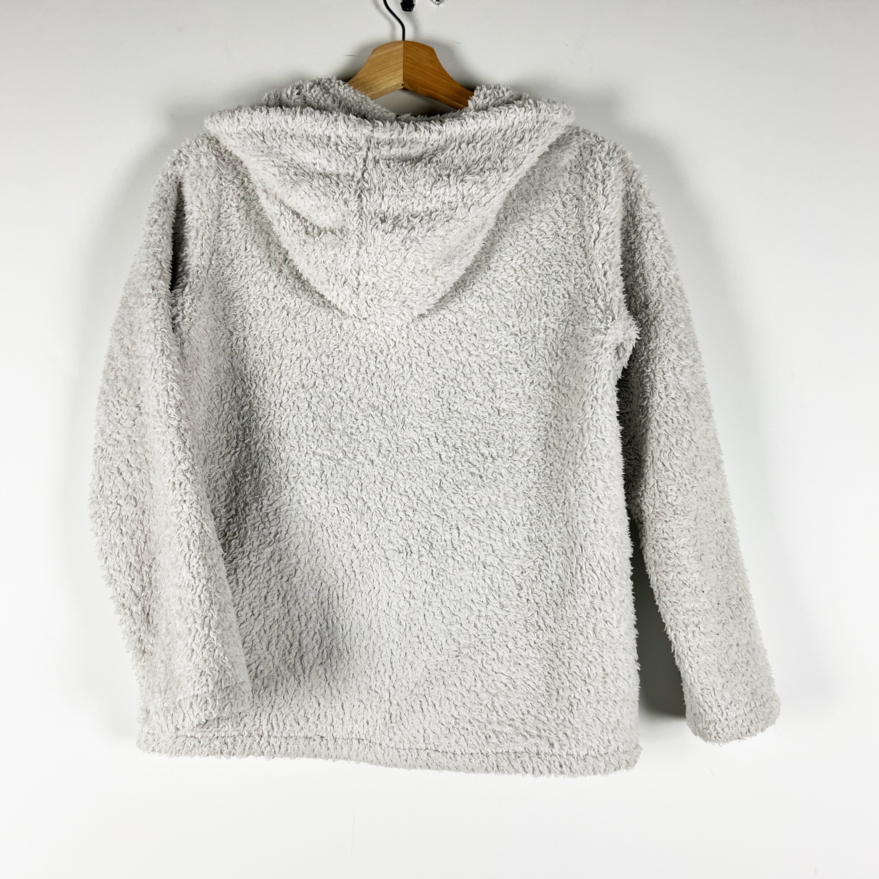 Patagonia Girl's Fuzzy Teddy Full Zip Hooded Jacket Gray XL