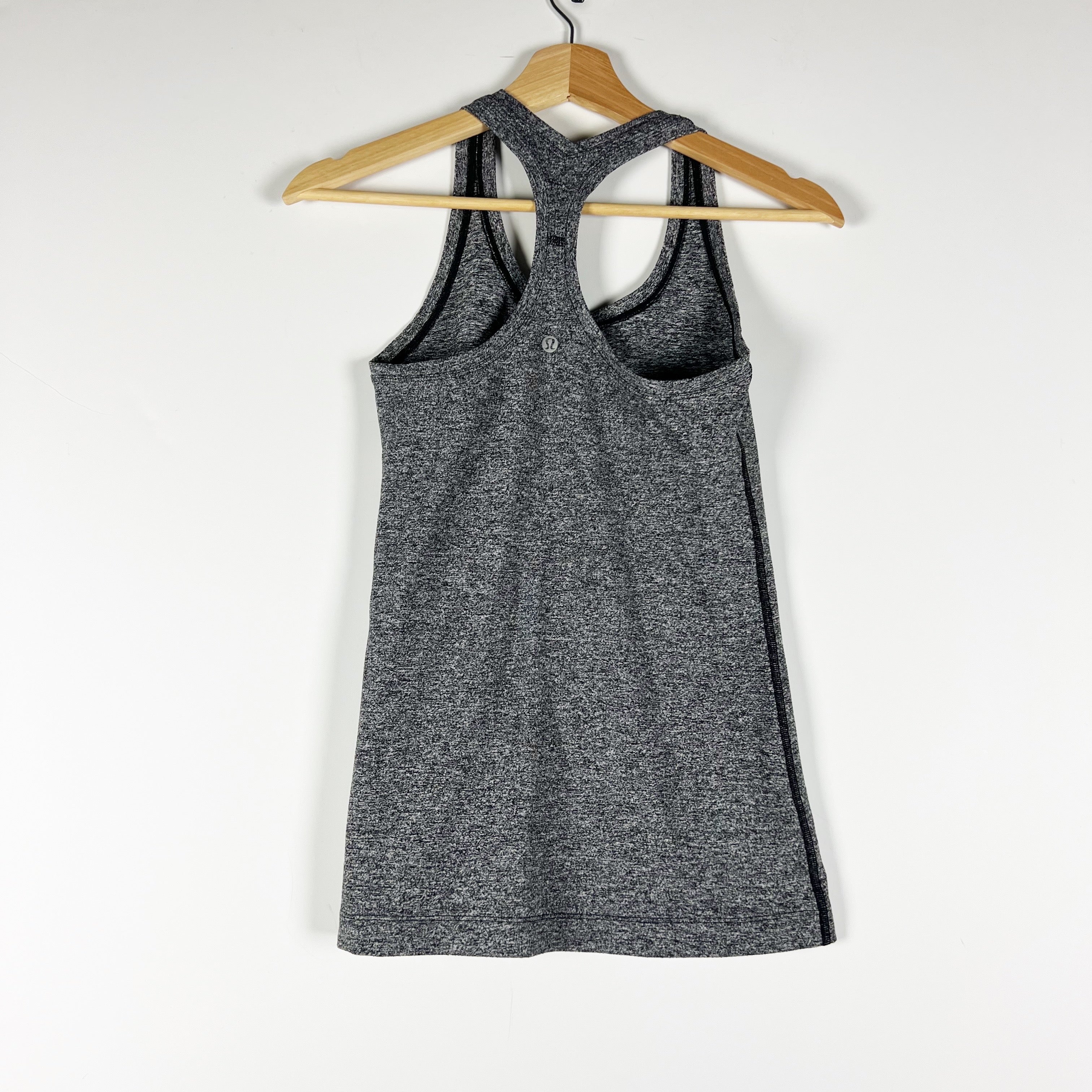 Lululemon Cool Racerback Sleeveless Athletic Work Out Tank Top Heathered Black S