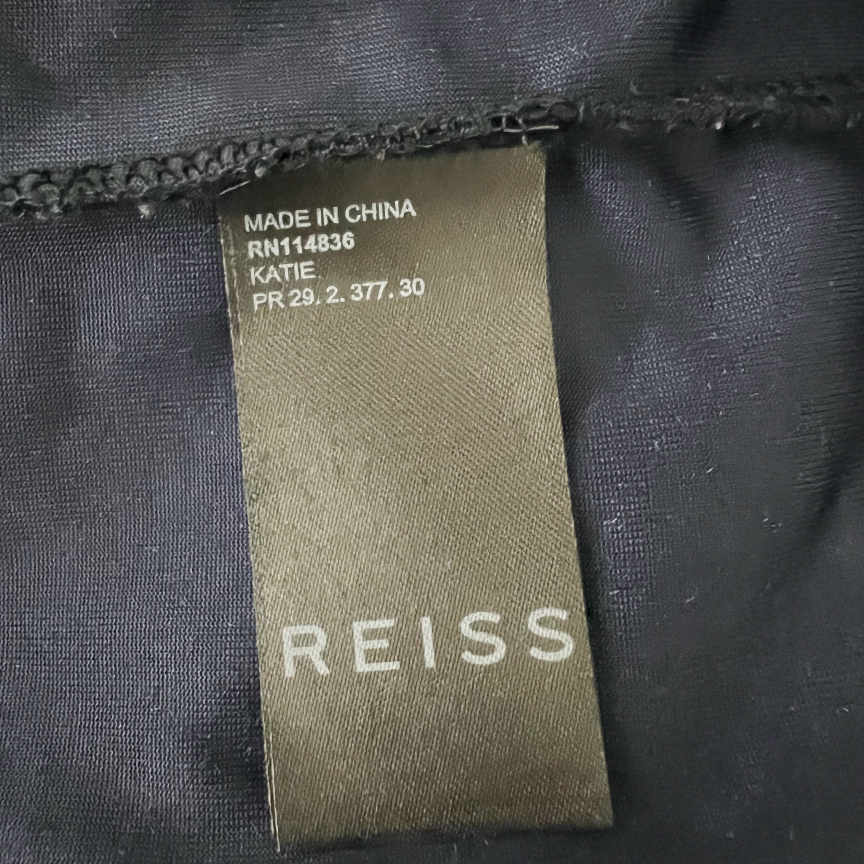 Reiss Katie Velvet Velour Cut Out Ruched Pullover Long Sleeve Mini Dress Blue 2