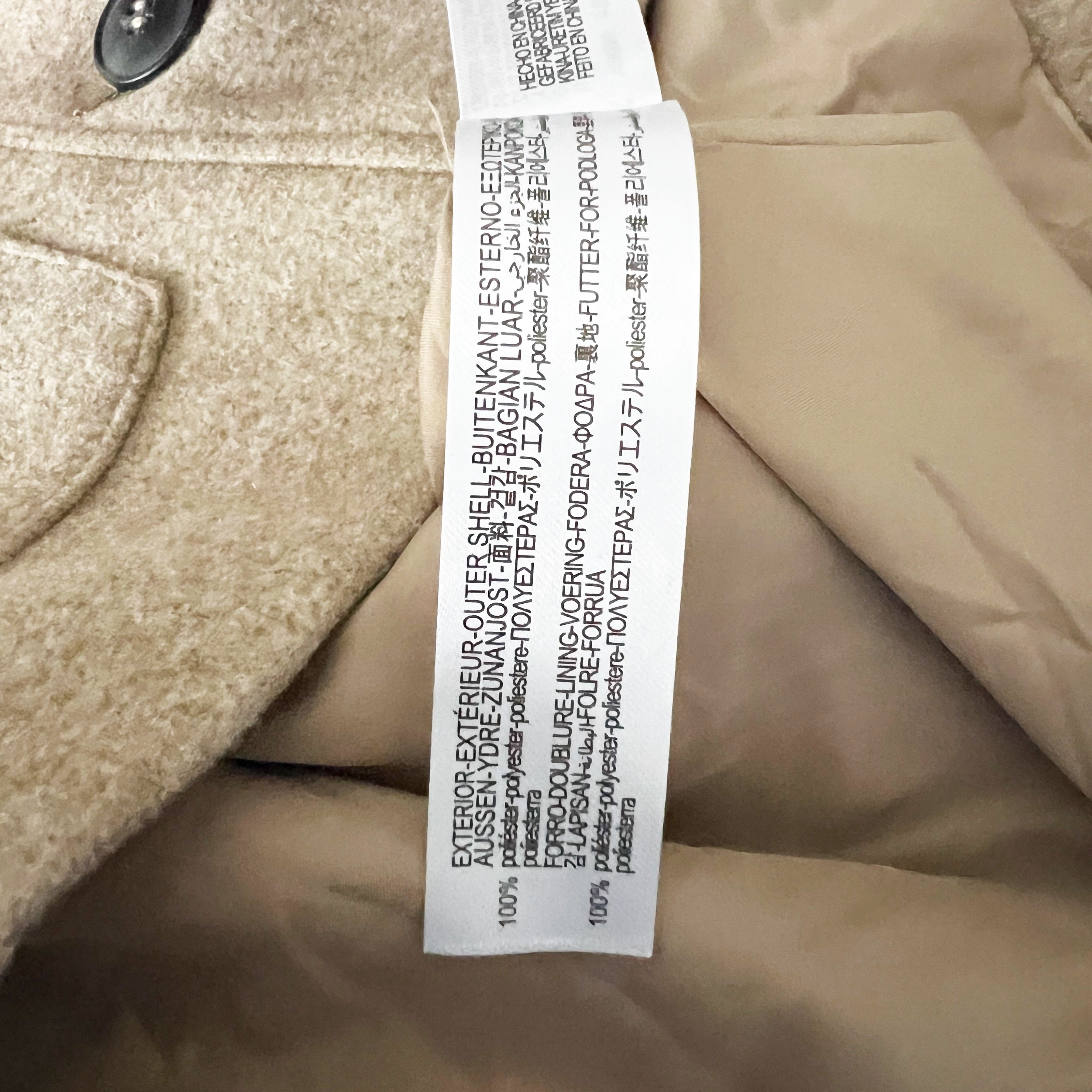 Zara Women's Felt Feel Collared Button Front Cropped Pocket Jacket Neutral XS