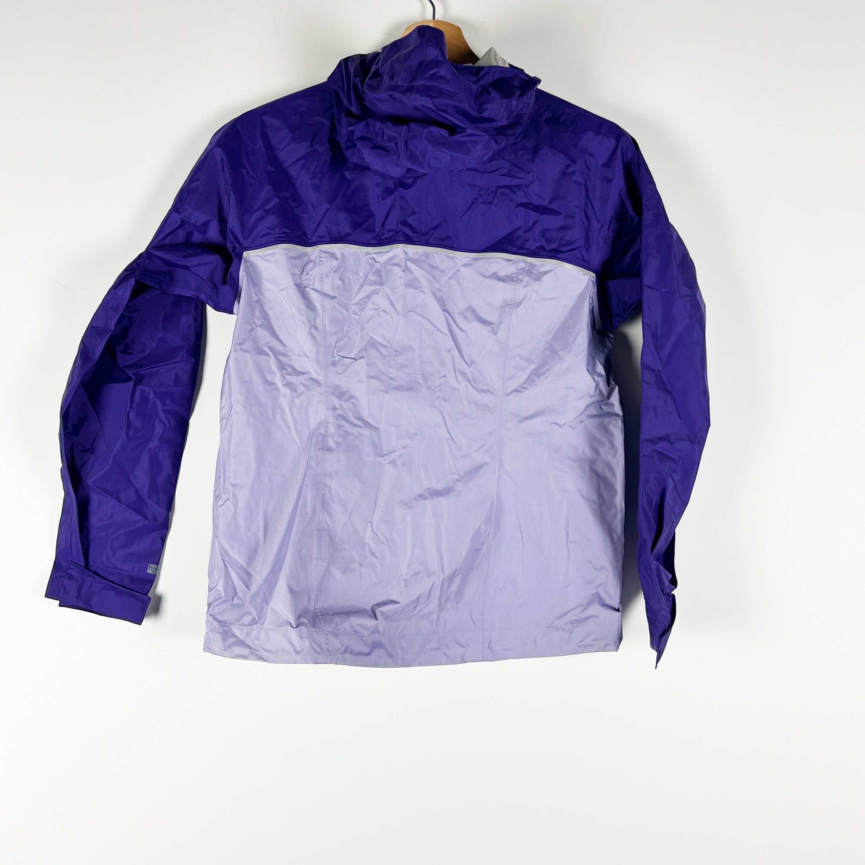 Patagonia Girl's Water Resistant Windbreaker Rain Full Zip Hooded Jacket Purple