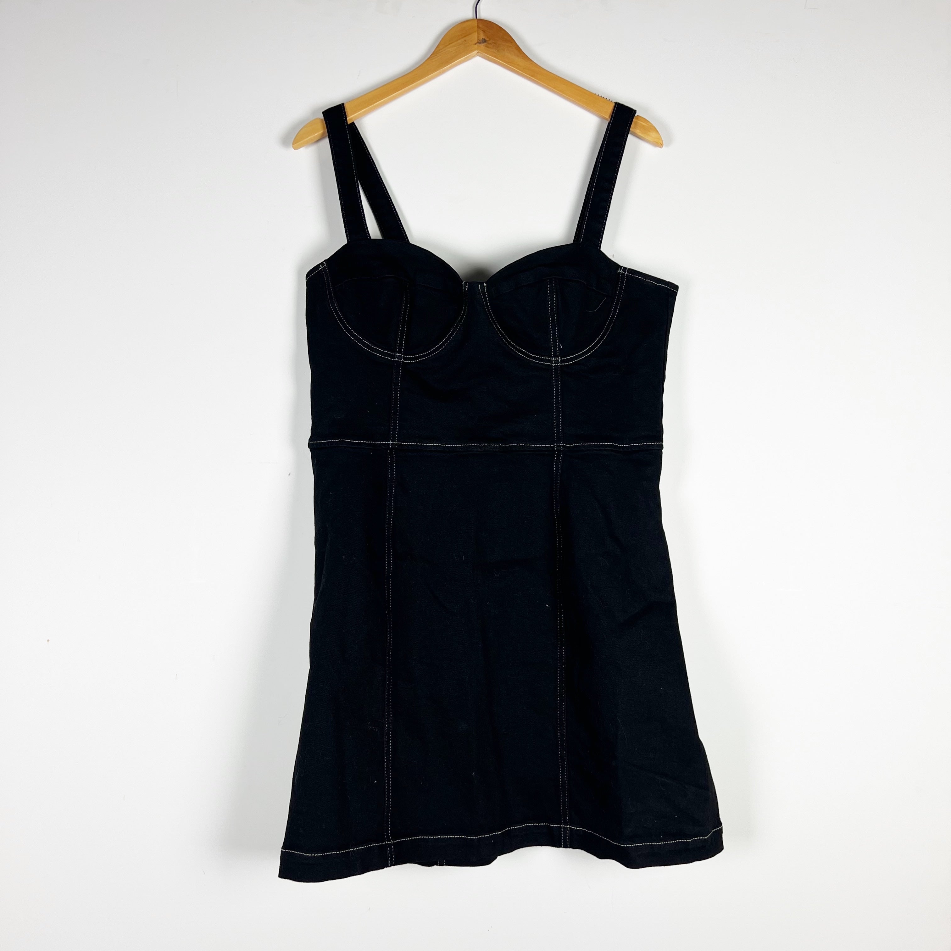Reformation Women's Nikki Organic Cotton Stretch Bustier Mini Denim Jean Dress