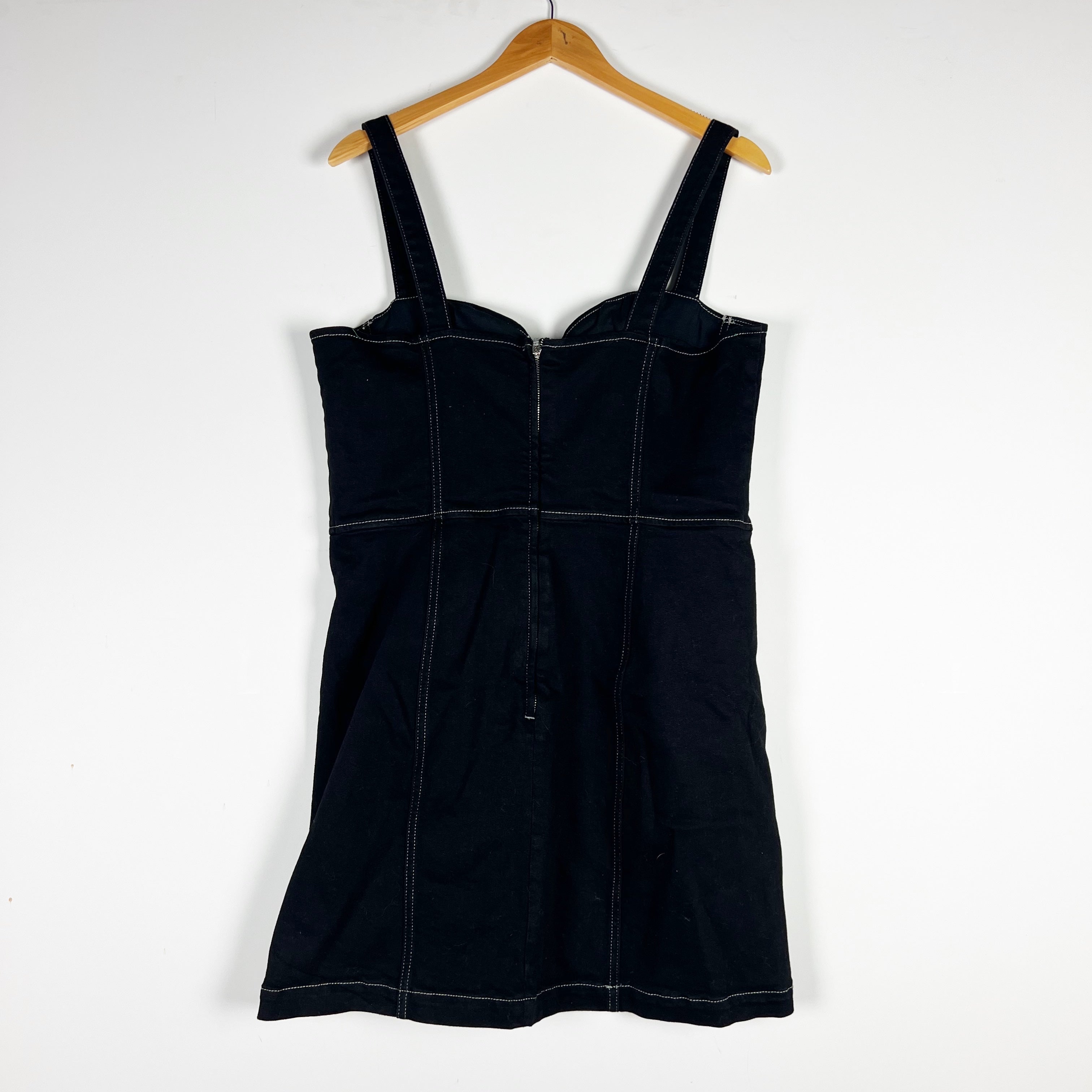 Reformation Women's Nikki Organic Cotton Stretch Bustier Mini Denim Jean Dress