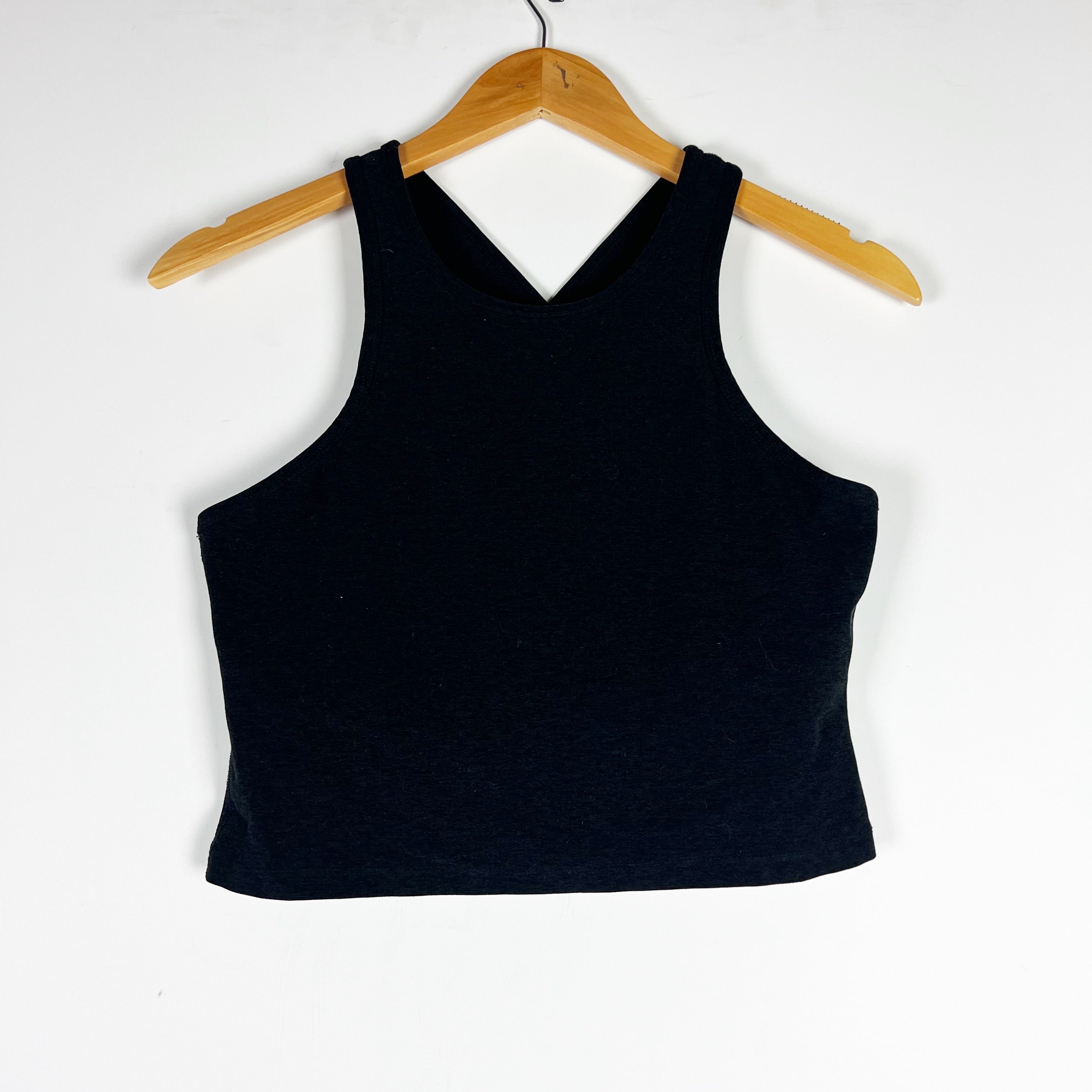 Beyond Yoga Women's Scoop Neck Crossback Athletic Work Out Tank Top Black Large