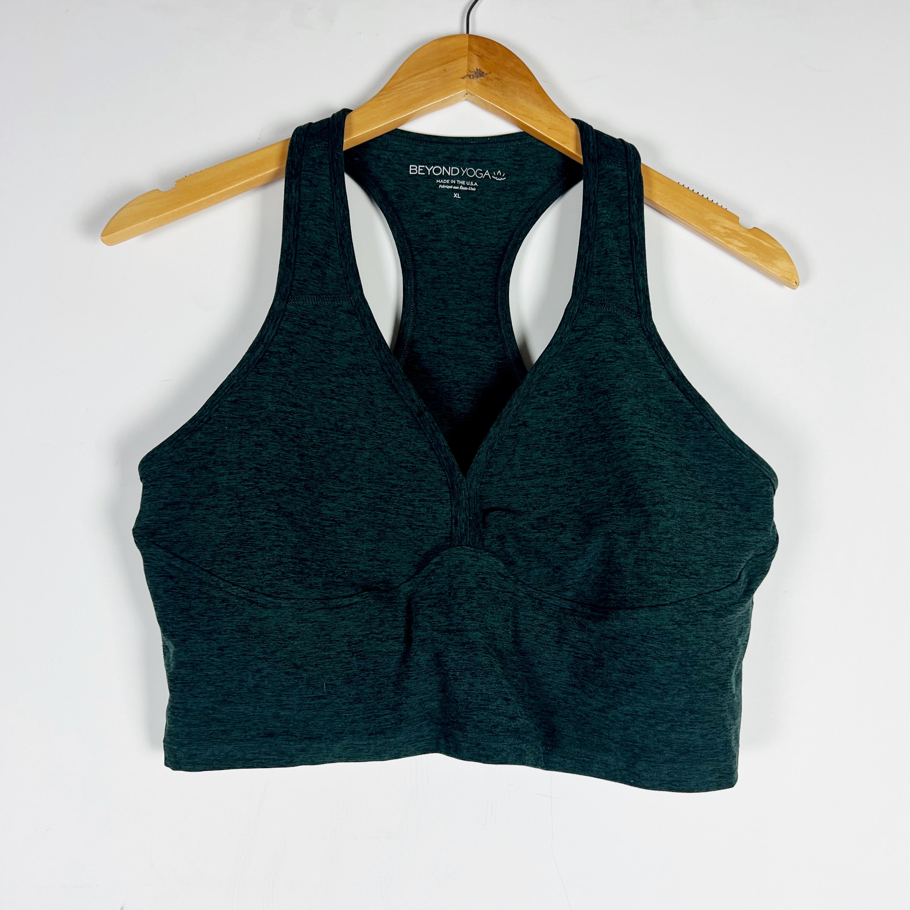Beyond Yoga Women's Spacedye Spirited Cropped Athletic Tank Forest Green Pine XL
