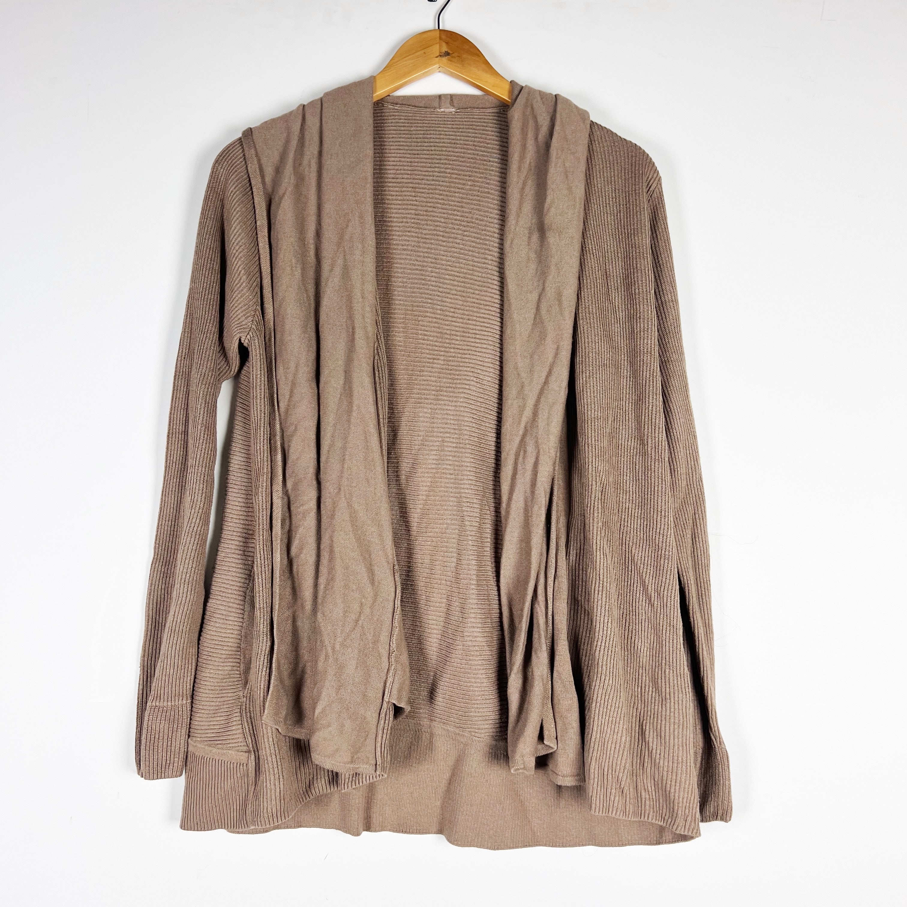 Lululemon Women's Sundown Cashmere Blend Knit Sweater Wrap Cardigan Soft Sand L