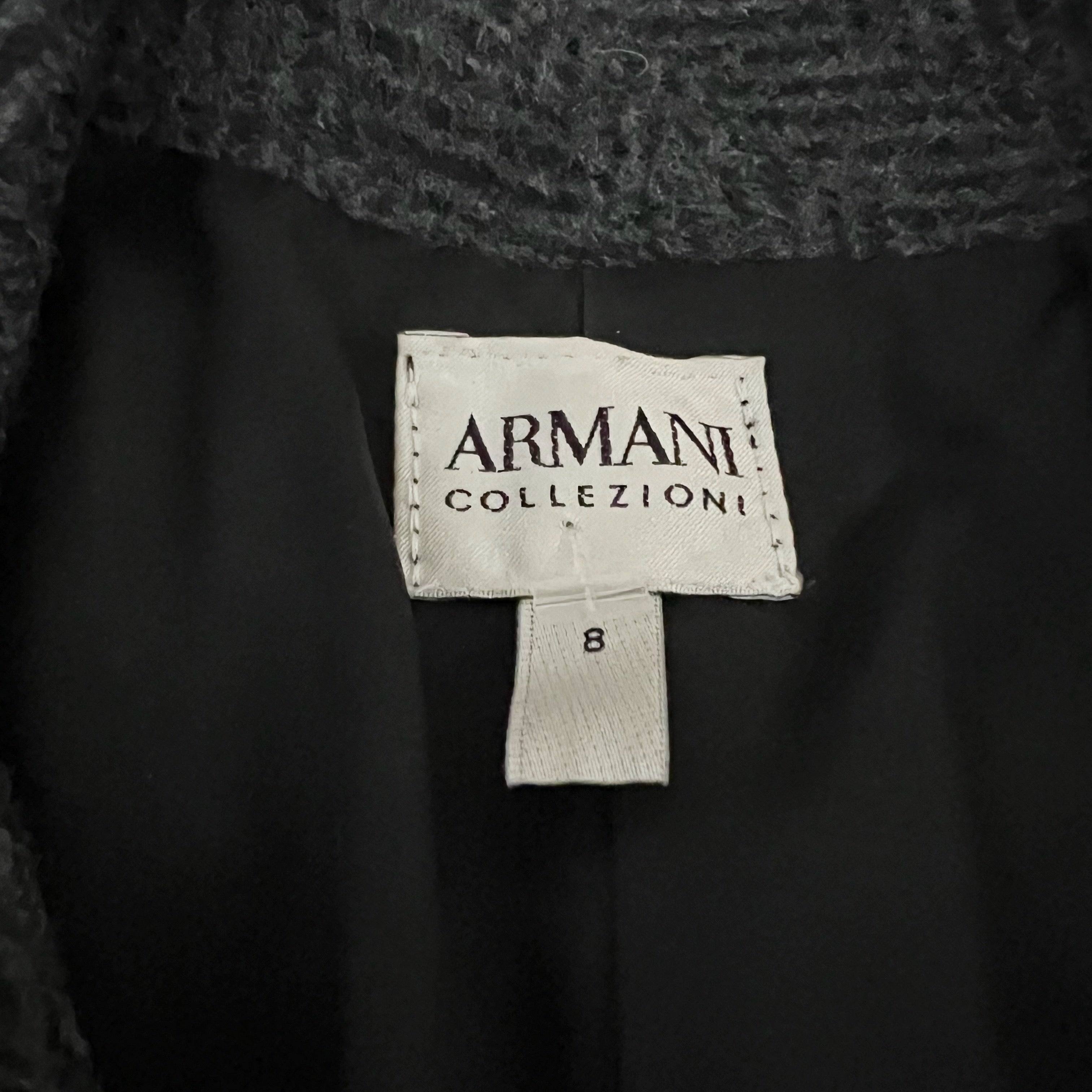 Armani Collezioni Wool Blend Women's Asymmetrical Button Blazer Jacket Gray 8