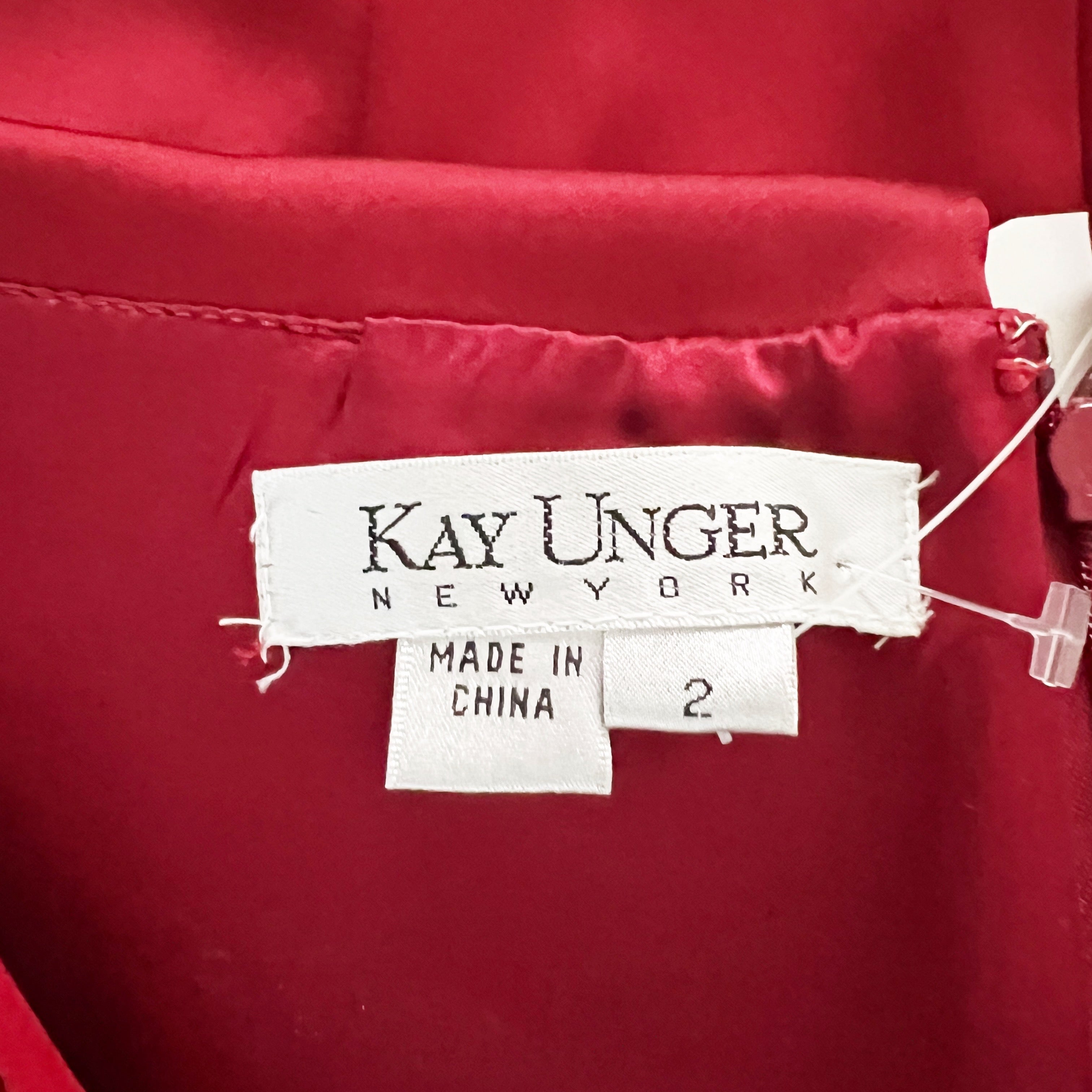 NEW Kay Unger Ruched Pleated Satin Foldover Shawl Collar Sleeveless Sheath Dress
