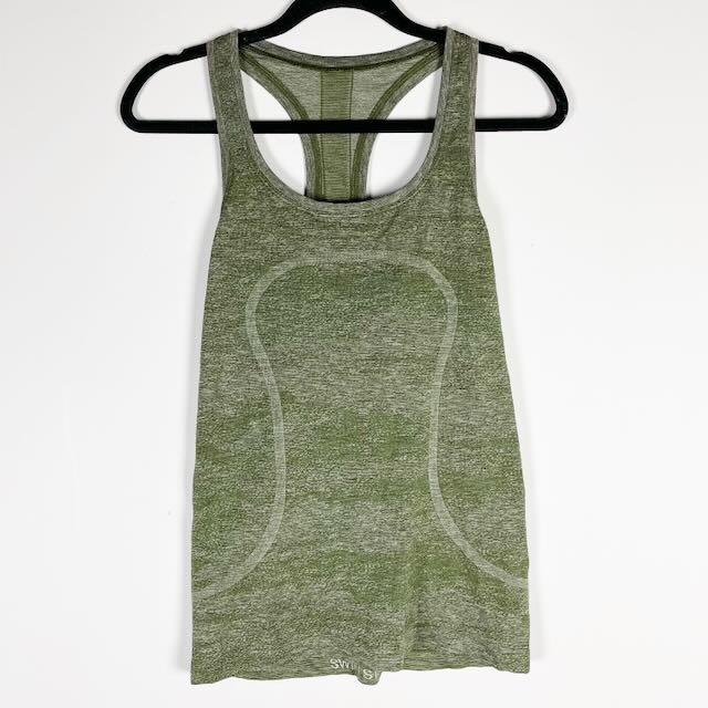 Lululemon Swiftly Speed Racerback White Everglades Black Field Green Tank Top 8