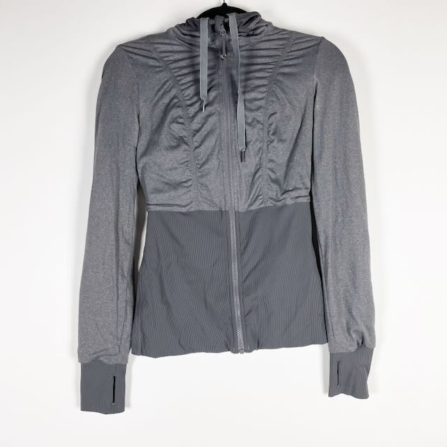 Lululemon Women's Dance Studio Full Zip Reversible Hooded Jacket Blurred Gray M