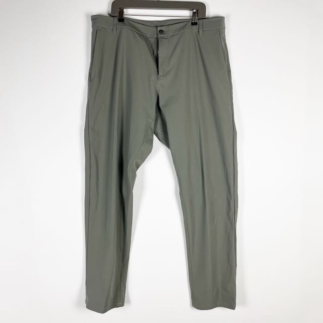 Lululemon Men's Commission Mid Rise Straight Leg Casual Trouser Pants Green 40