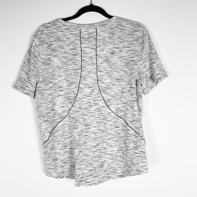 Lululemon Women's Long Distance Short Sleeve Shirt Tiger Space Dye Black White