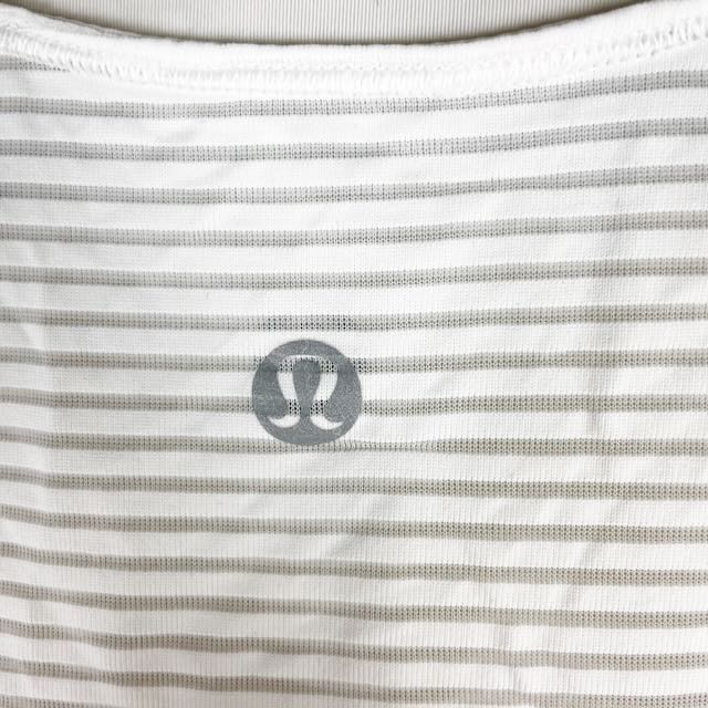 Lululemon Women's Lean In Semi Sheer Striped Scoop Neck Sleeveless Tank Top 6