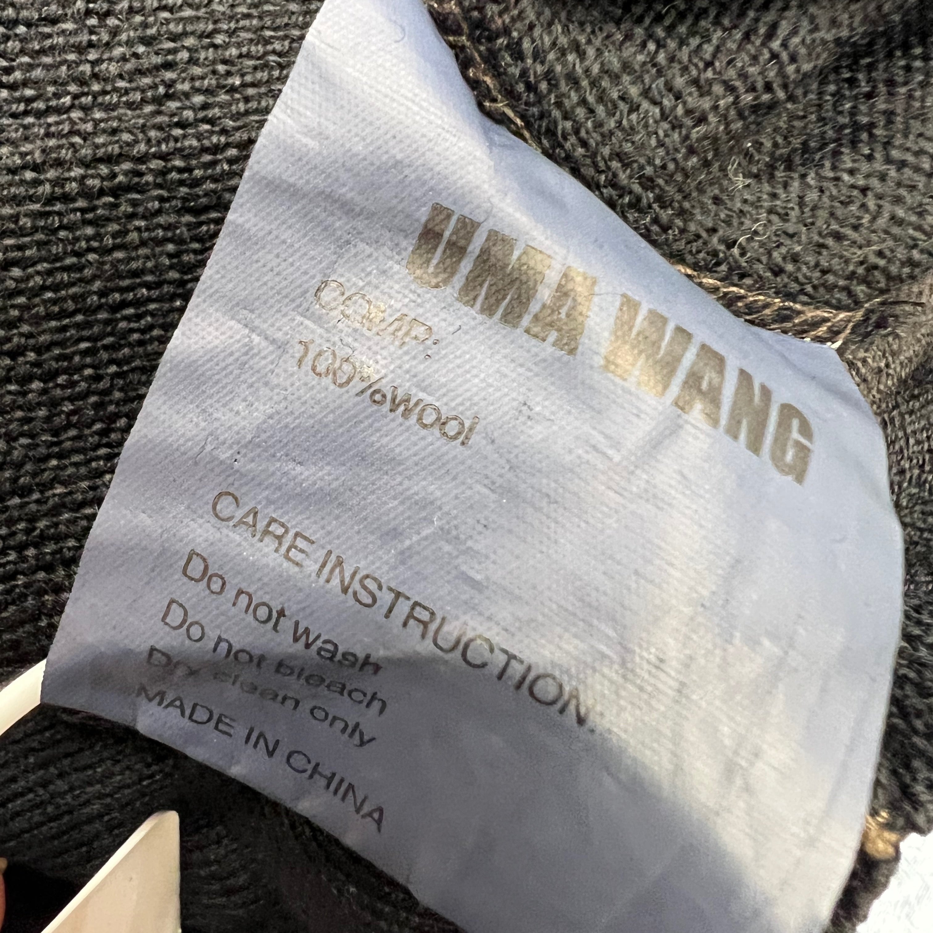 NEW Uma Wang Wool Knit Button Front Cardigan Sweater Black Brown Ombre Large