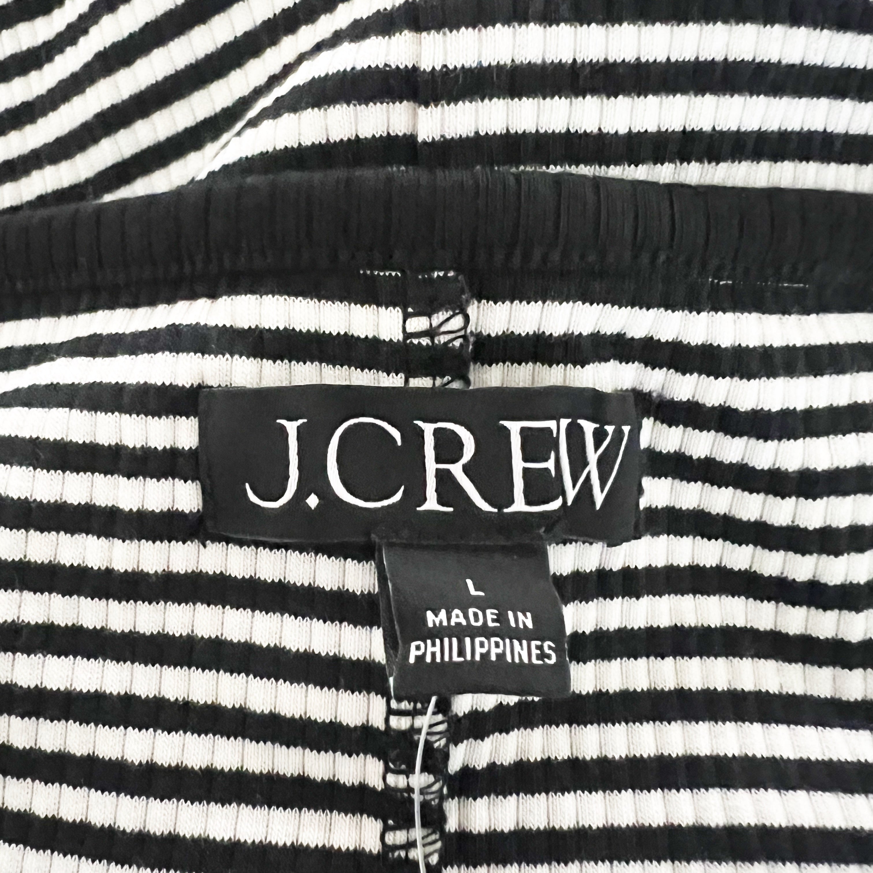NEW J. Crew Vintage Rib Henley Knit Stretch Scoop Neck T-Shirt In Stripe Large
