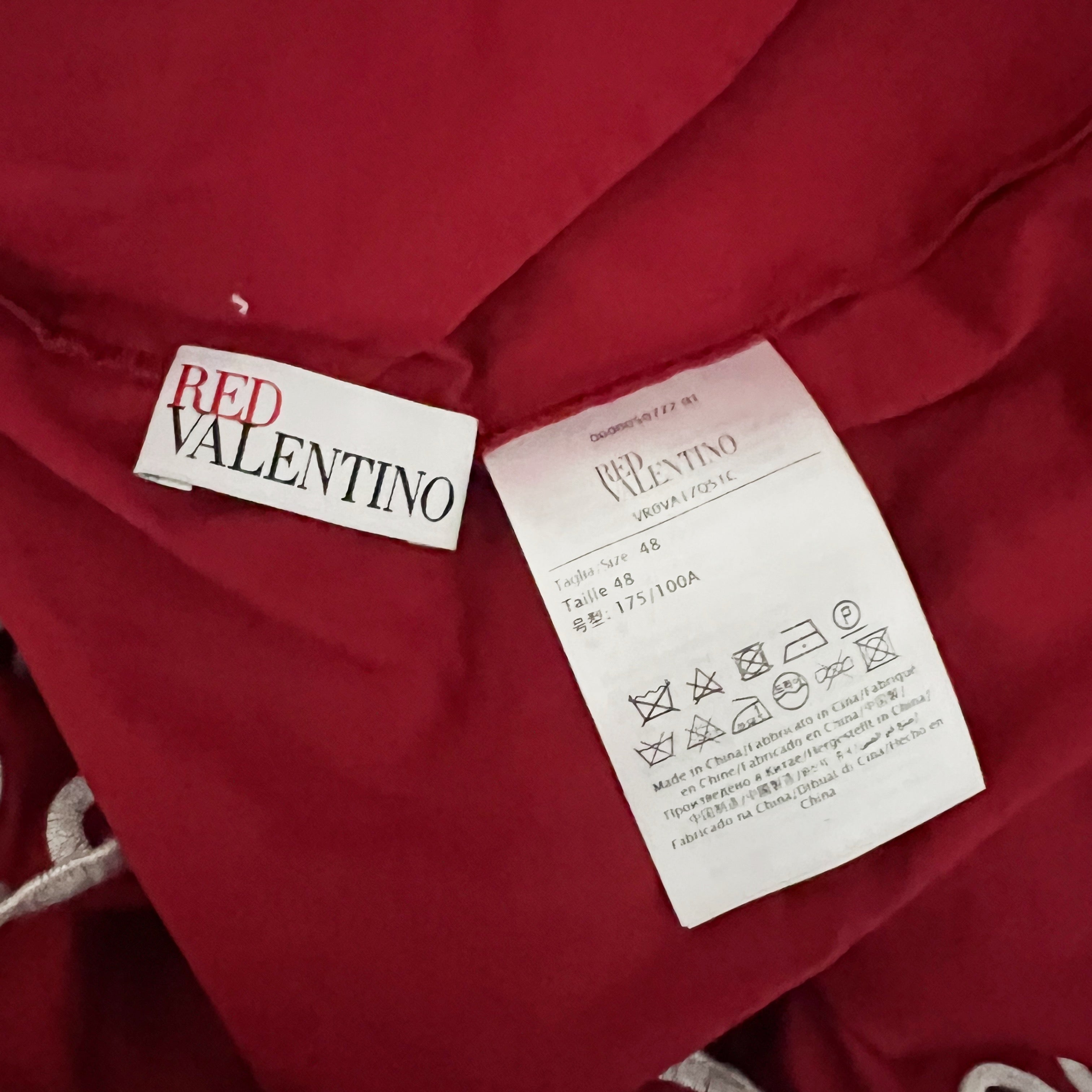 NEW Valentino Eyelet Embroidered Flutter Sleeve Tent A Line Midi Dress Cherry 14